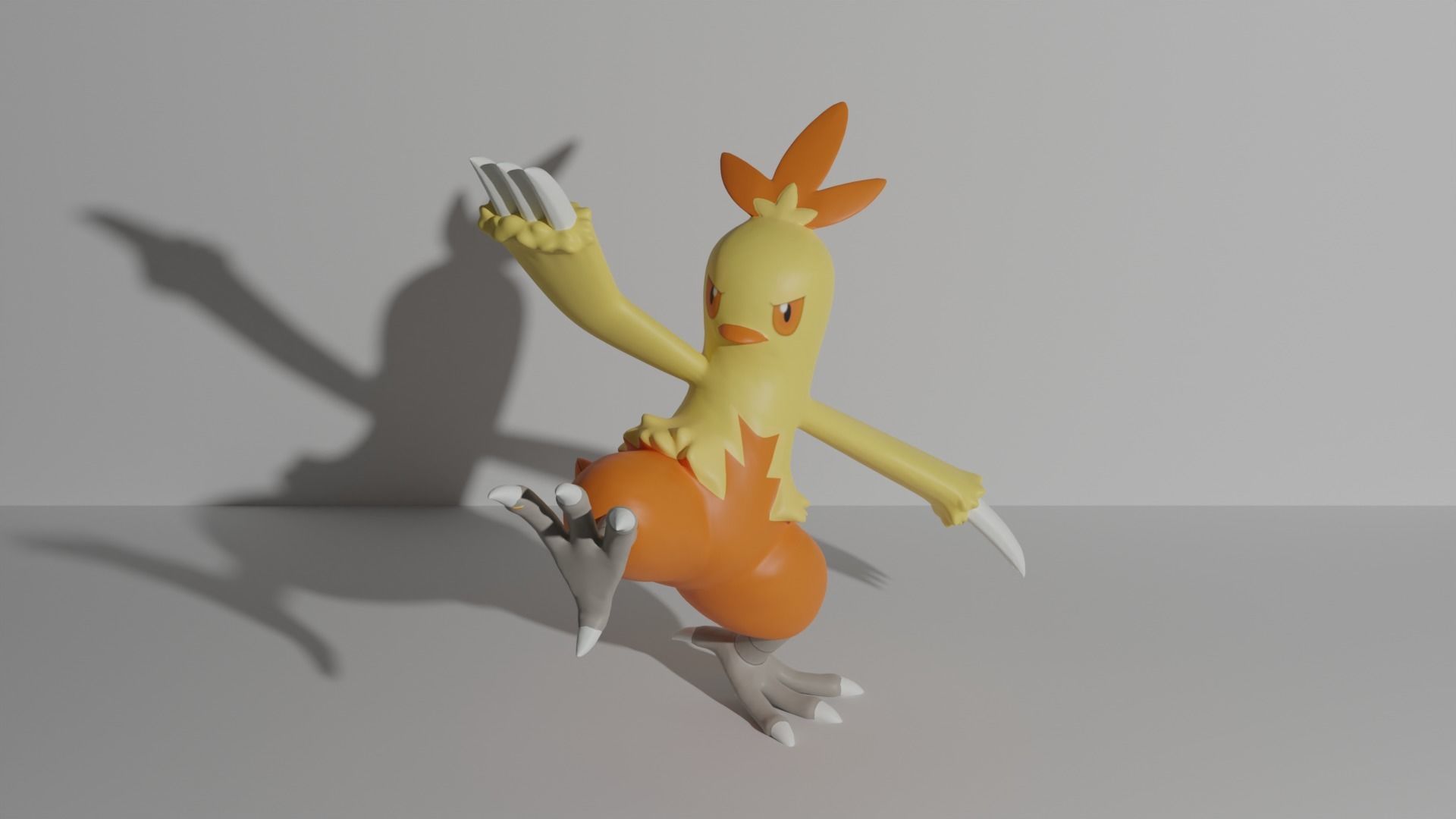 Torchic Combusken Blaziken and mega Blaziken 3D print model 3D print model_5