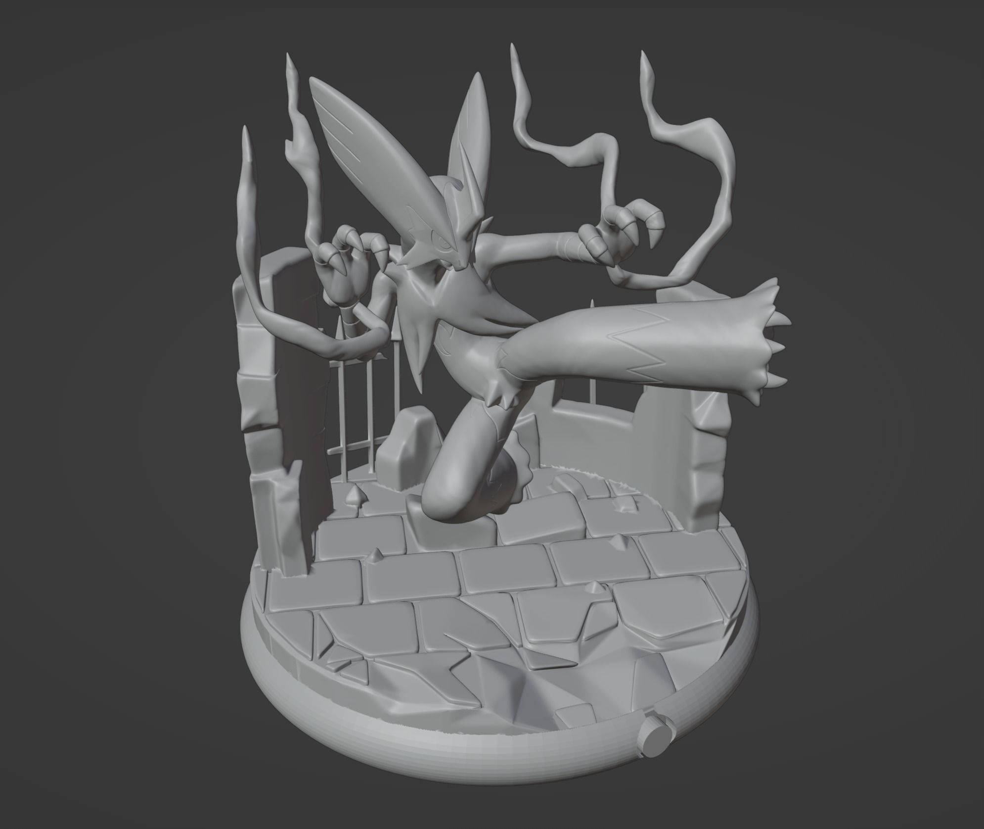 Torchic Combusken Blaziken and mega Blaziken 3D print model 3D print model_47