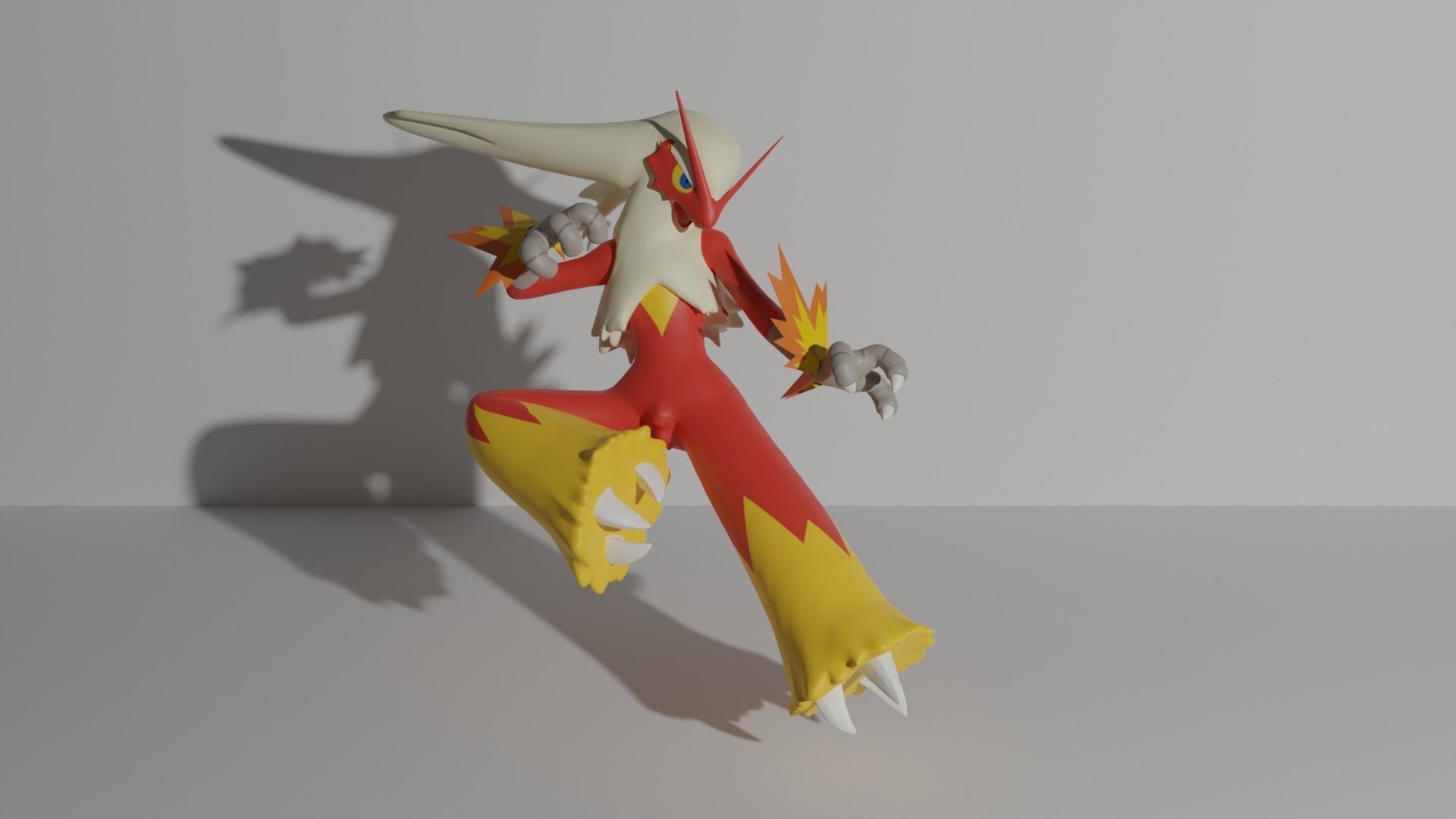 Torchic Combusken Blaziken and mega Blaziken 3D print model 3D print model_9