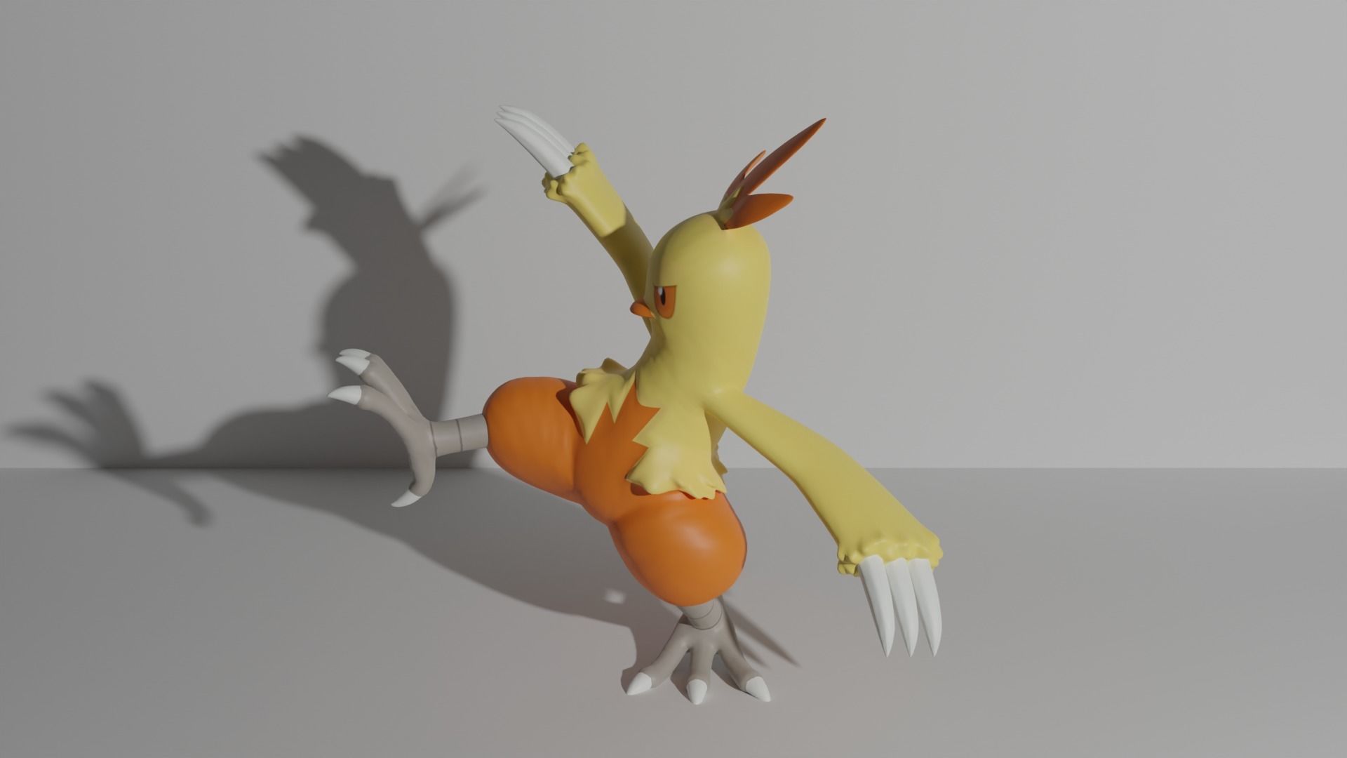 Torchic Combusken Blaziken and mega Blaziken 3D print model 3D print model_6