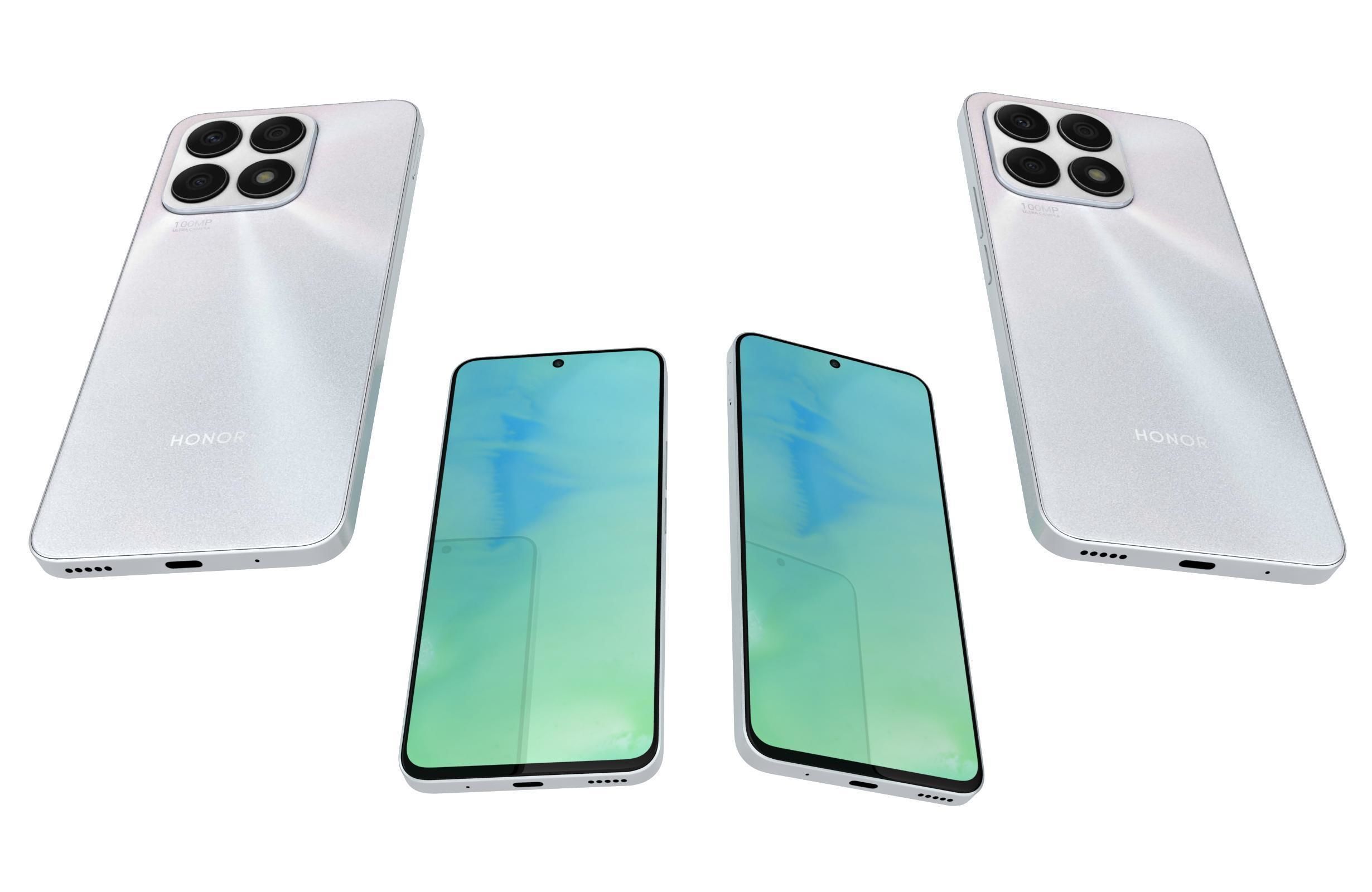 Honor X8a White 3D model_5