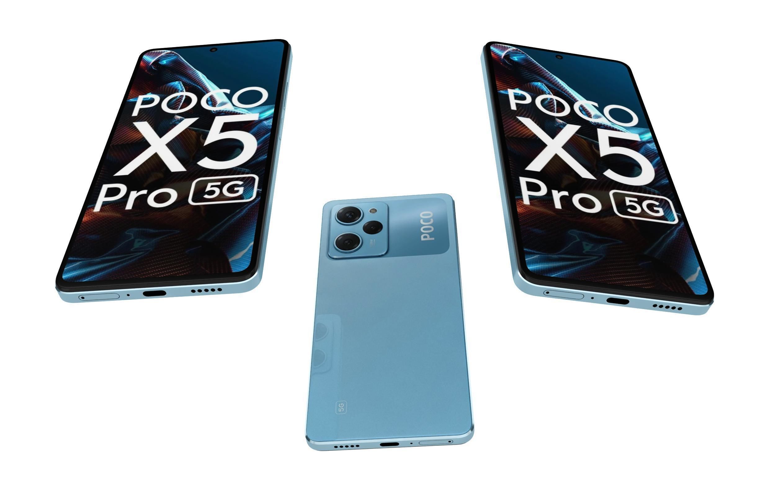 Xiaomi Poco X5 Pro 5G Blue 3D model_4
