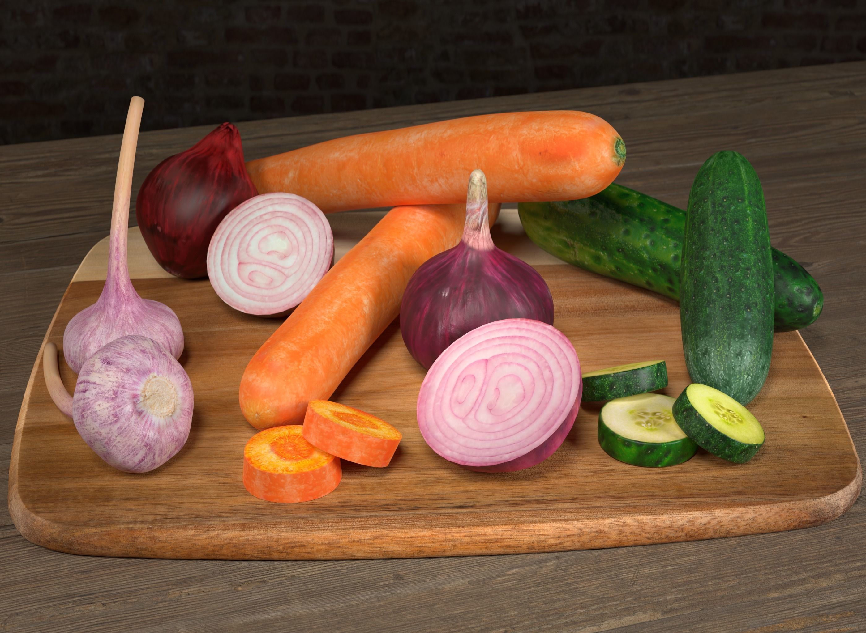 Vegetables set 1  3D model_1