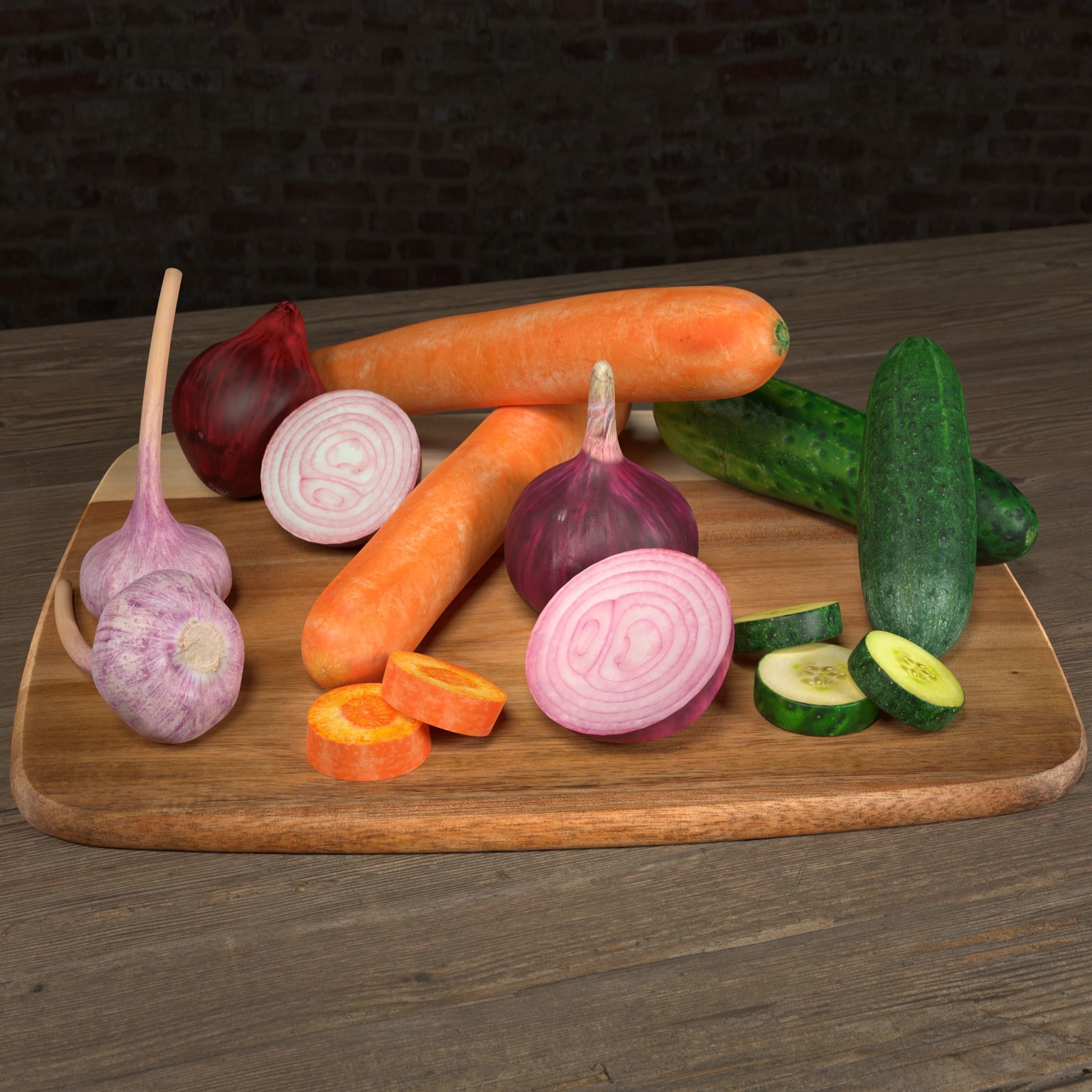 Vegetables set 1  3D model_2