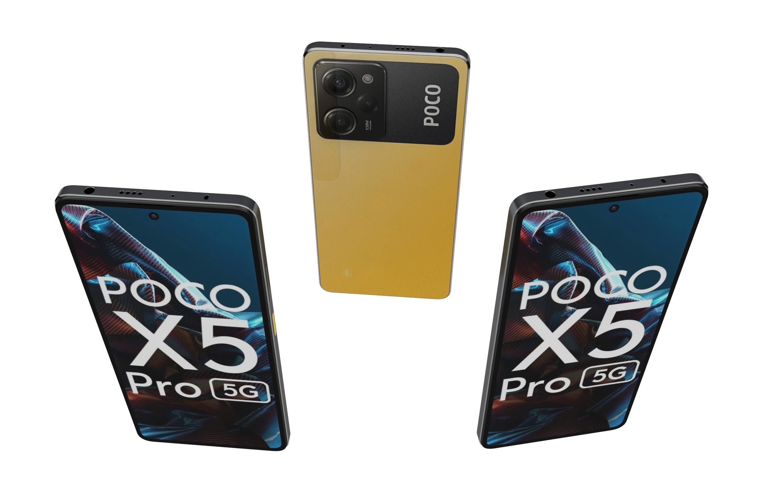 Xiaomi Poco X5 Pro 5G Yellow 3D model_1