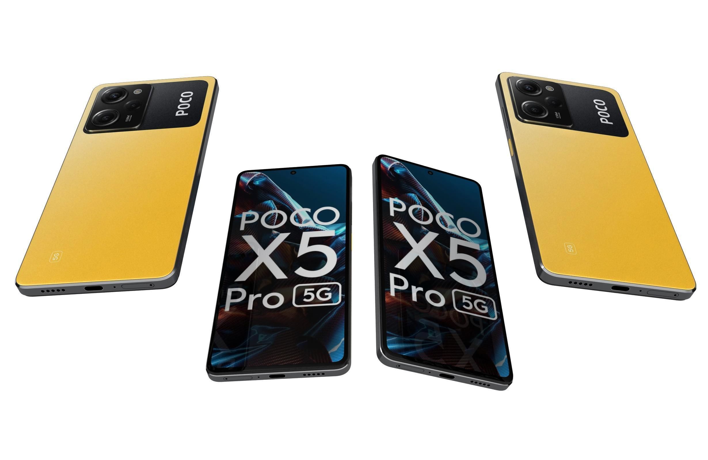 Xiaomi Poco X5 Pro 5G Yellow 3D model_4