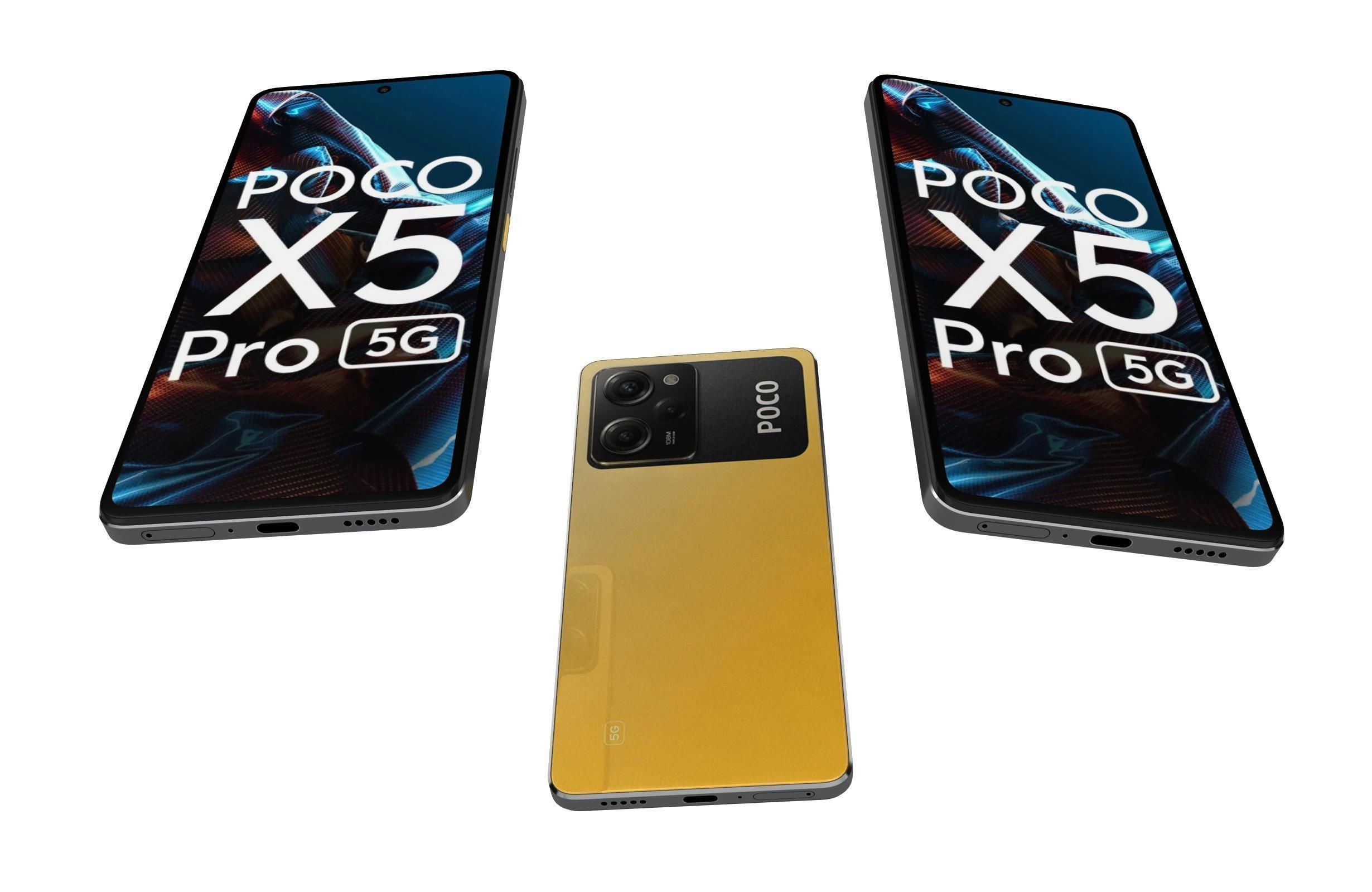 Xiaomi Poco X5 Pro 5G Yellow 3D model_2