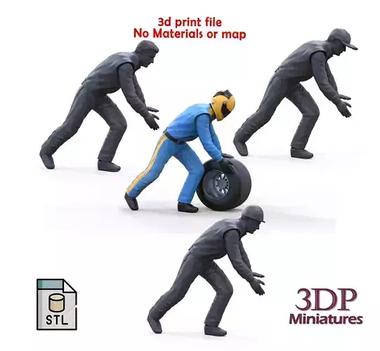 N3 Pit crew with tire