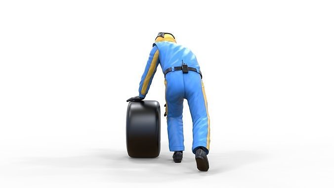N3 Pit crew with tire 3D print model 3