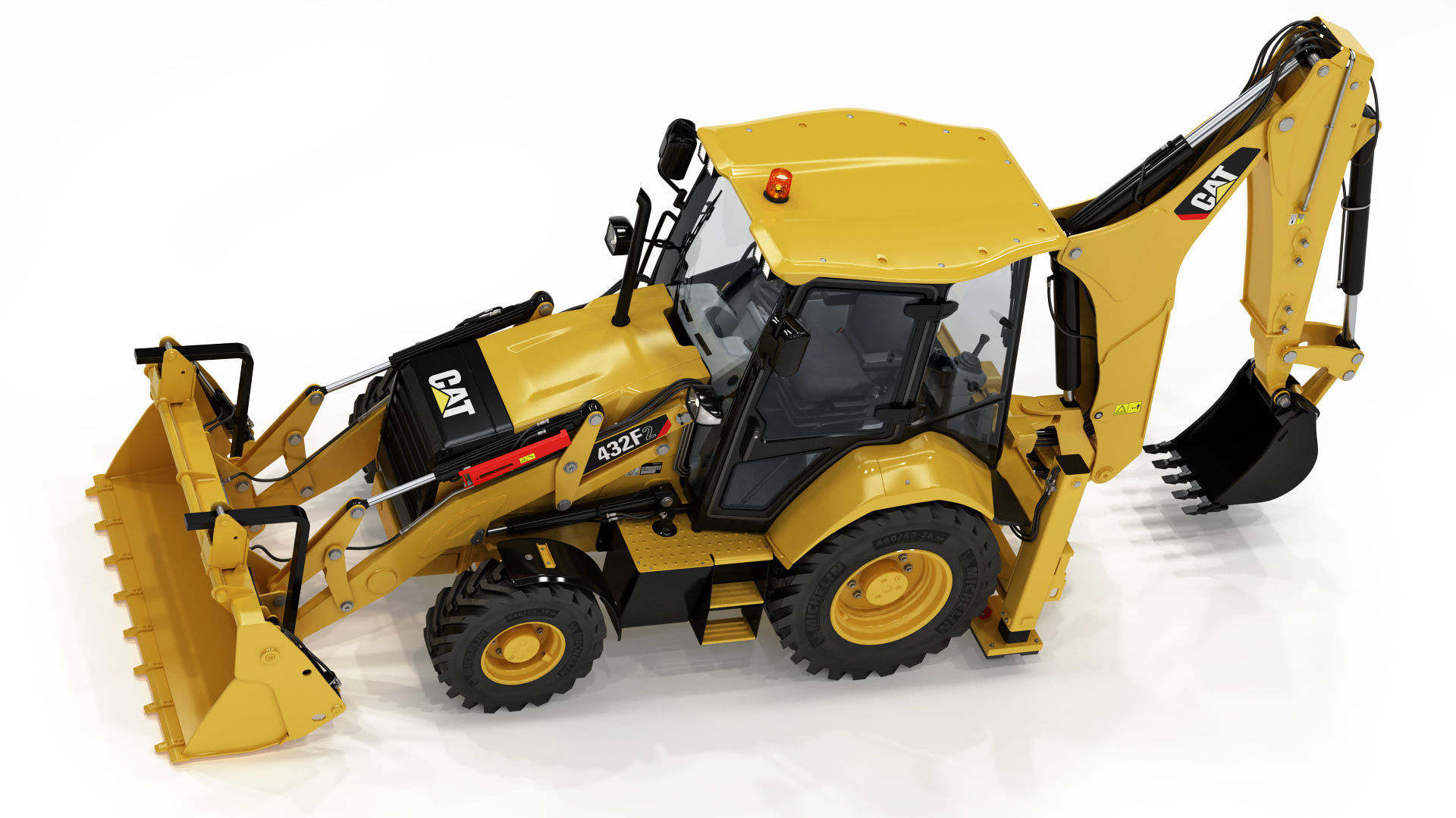 Backhoe Loader 3D model_12