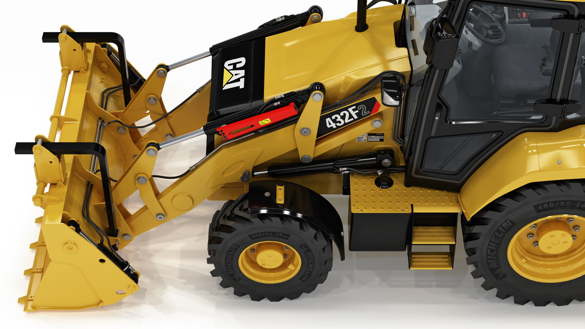 Backhoe Loader 3D model_14