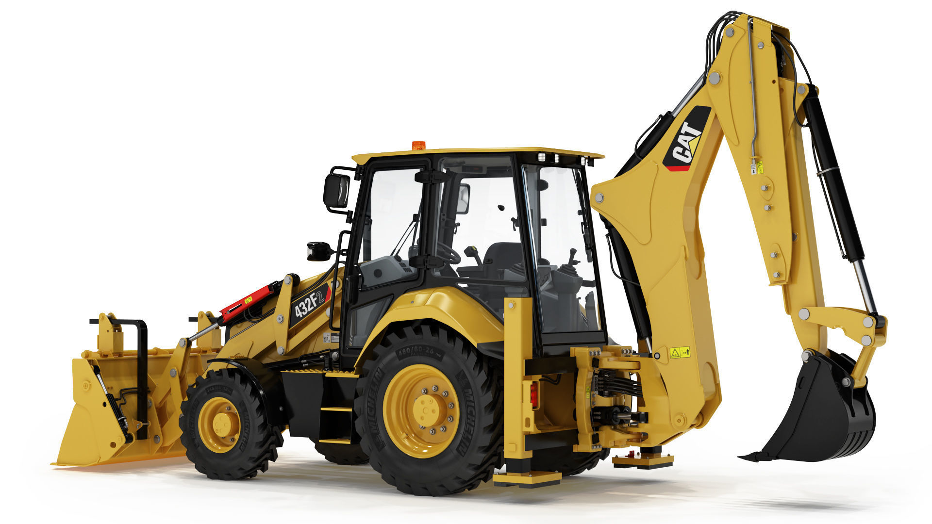 Backhoe Loader 3D model_4