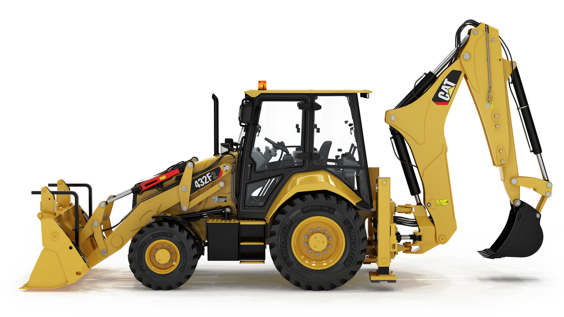 Backhoe Loader 3D model_3