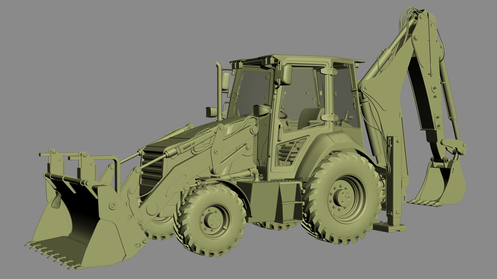 Backhoe Loader 3D model_28