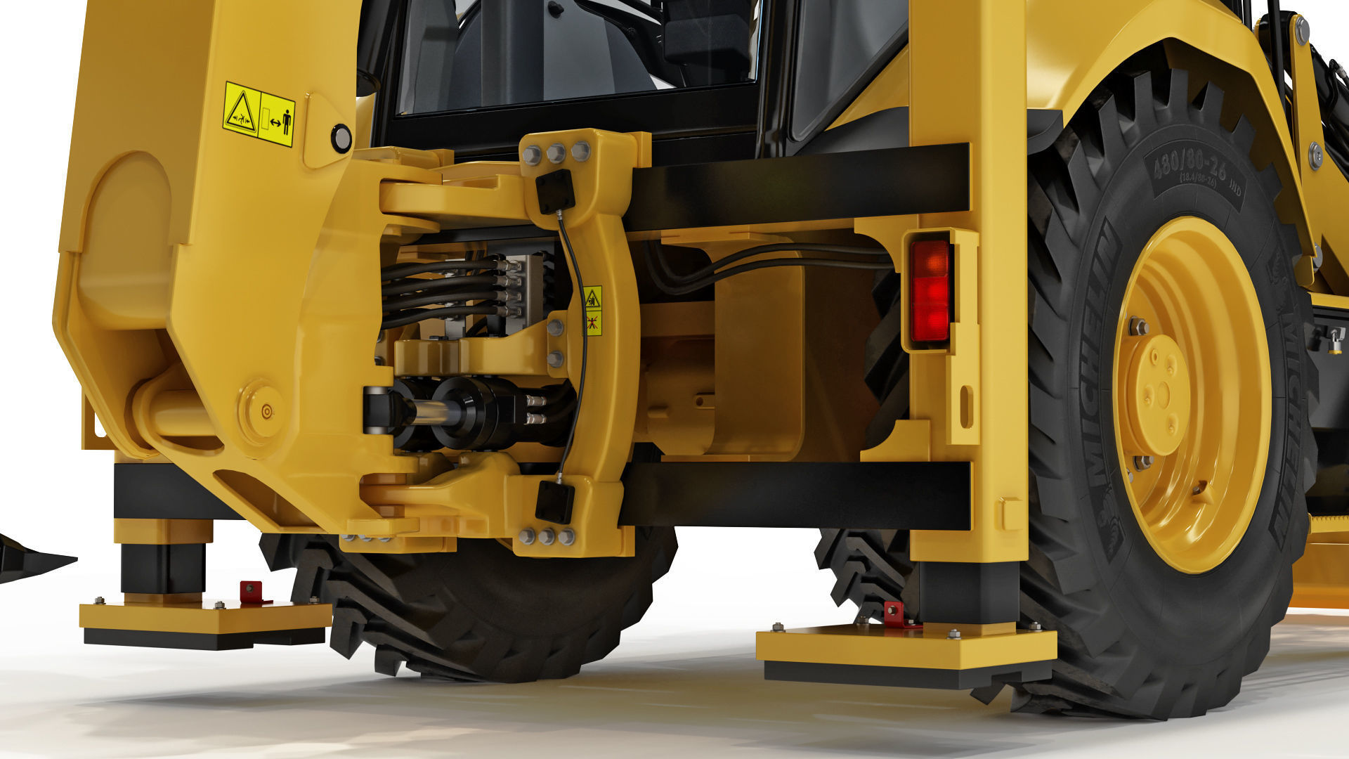 Backhoe Loader 3D model_16
