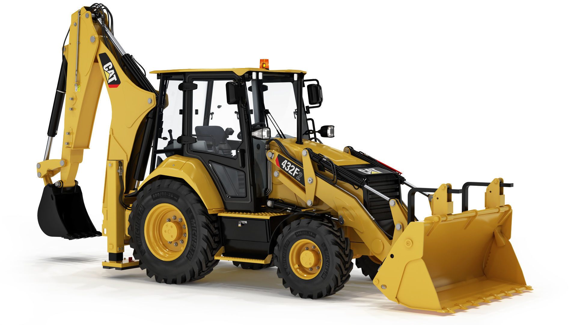 Backhoe Loader 3D model_9