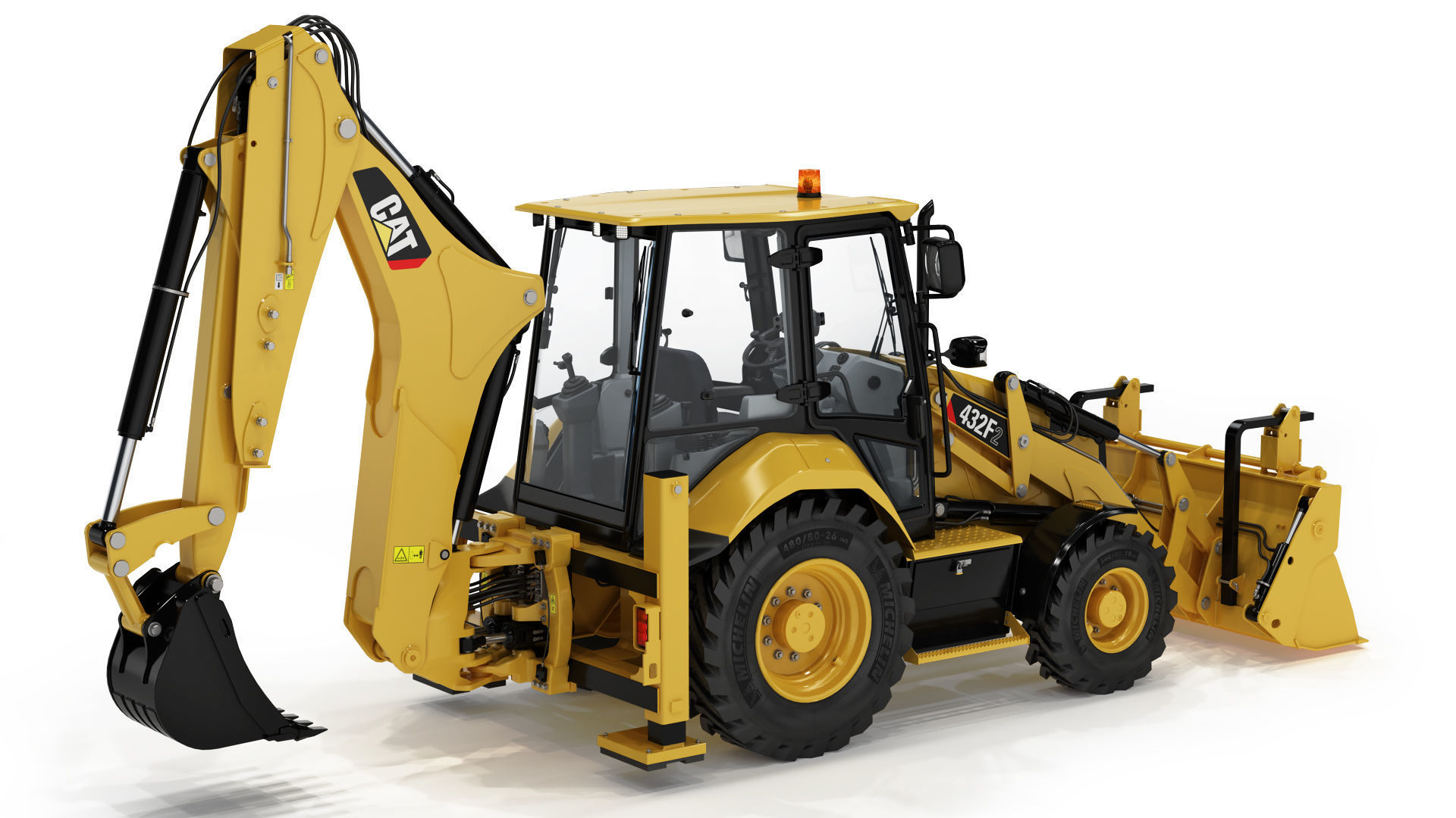 Backhoe Loader 3D model_7