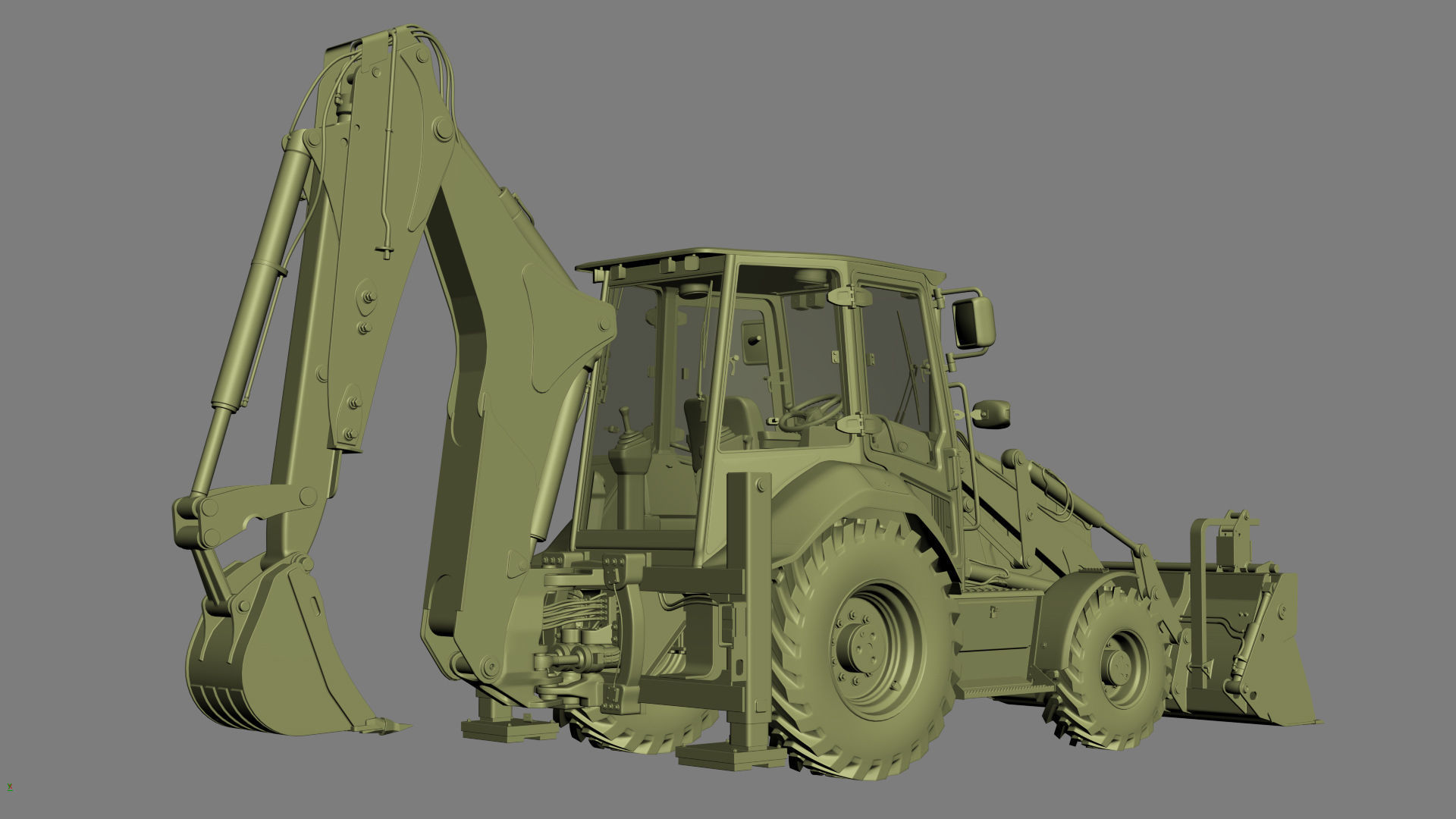 Backhoe Loader 3D model_32