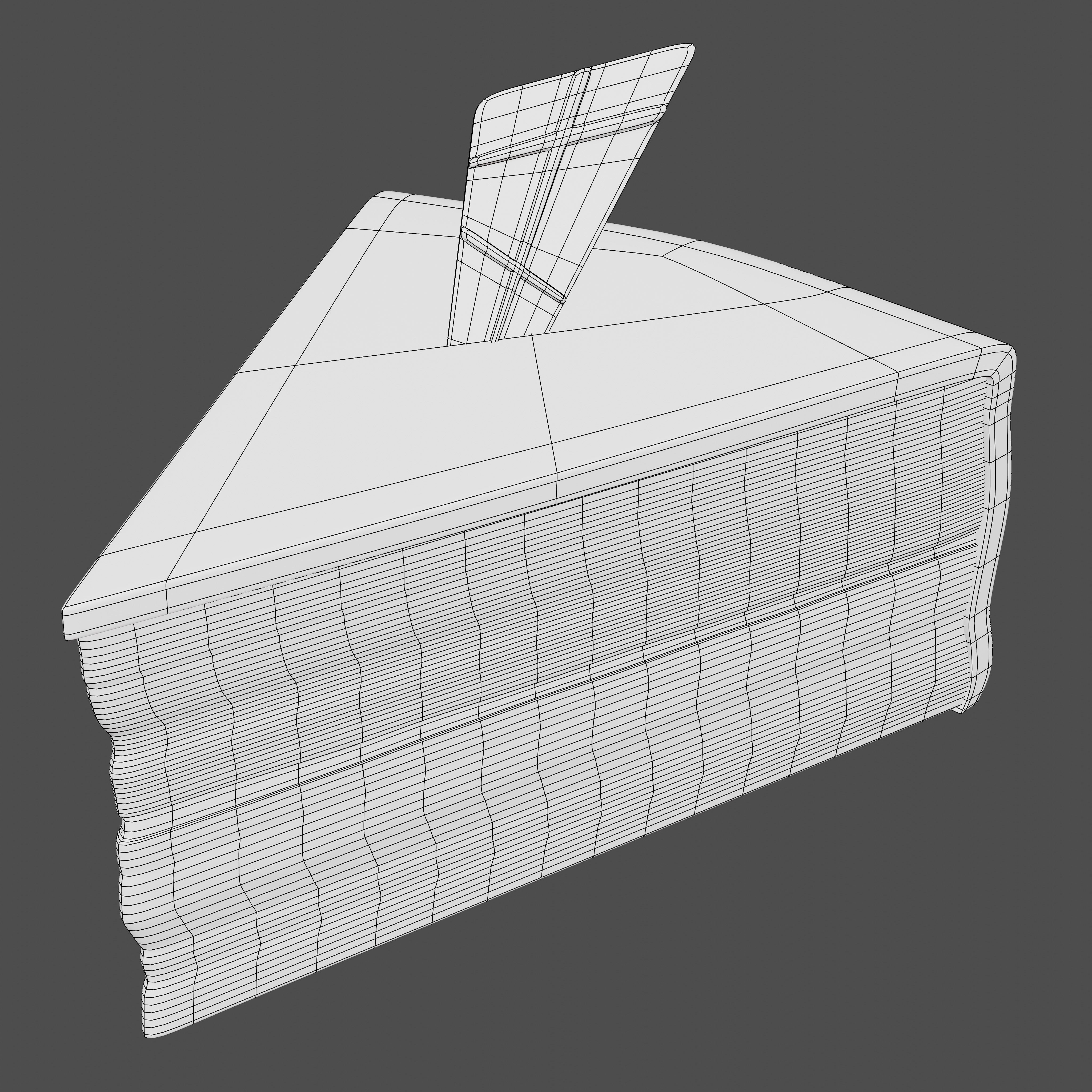 Chocolate Cake with Plate and Fork Free 3D model_9