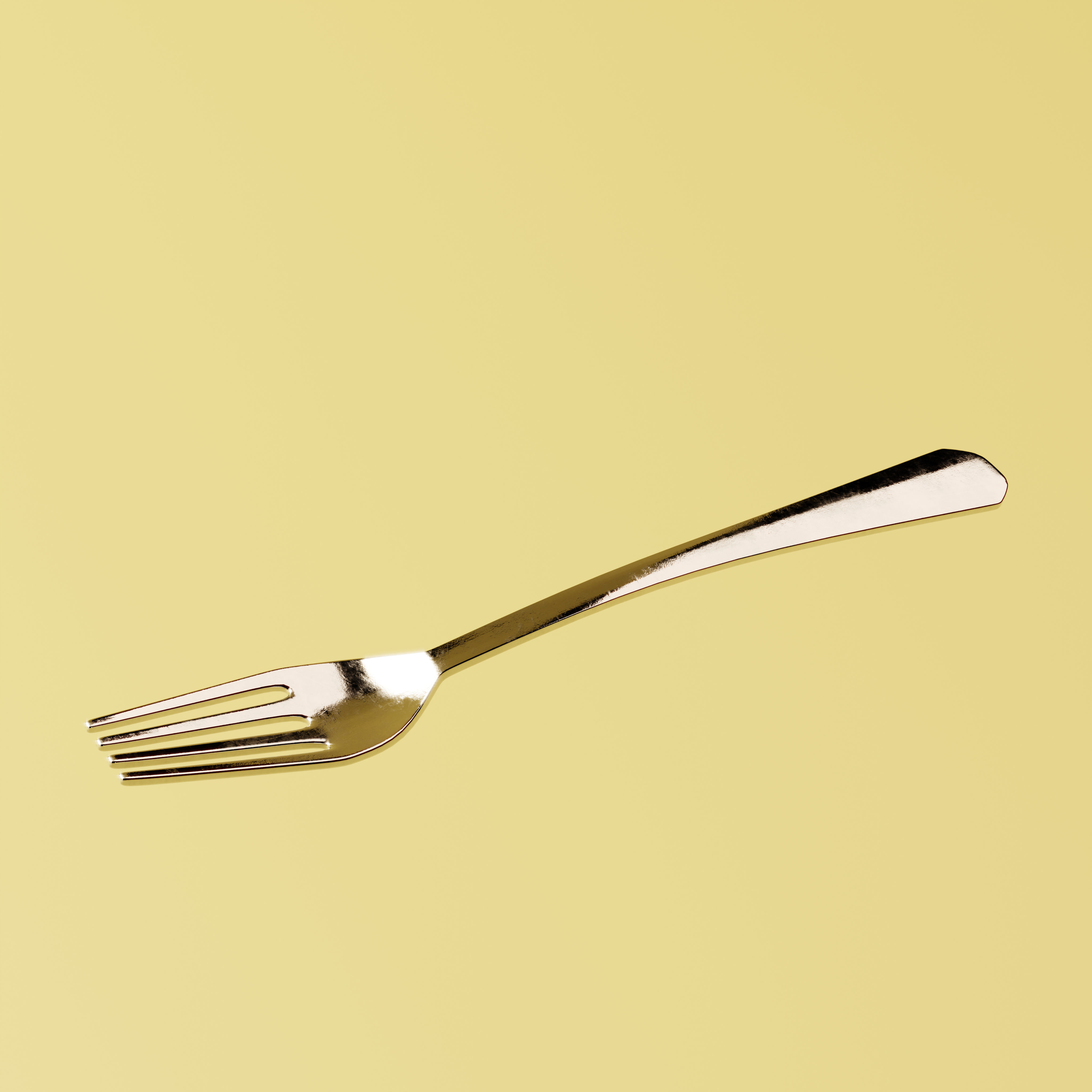 Chocolate Cake with Plate and Fork Free 3D model_3