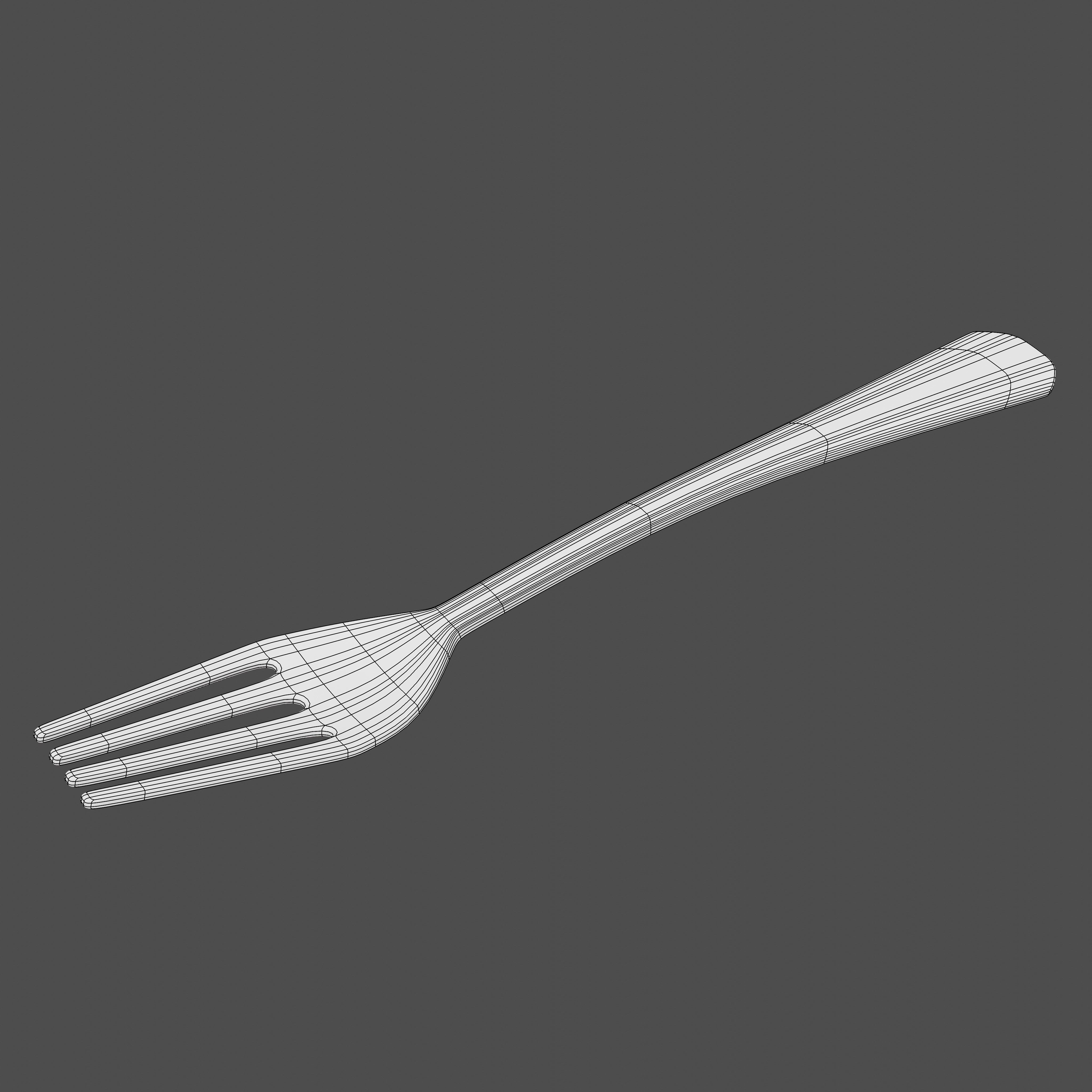 Chocolate Cake with Plate and Fork Free 3D model_10