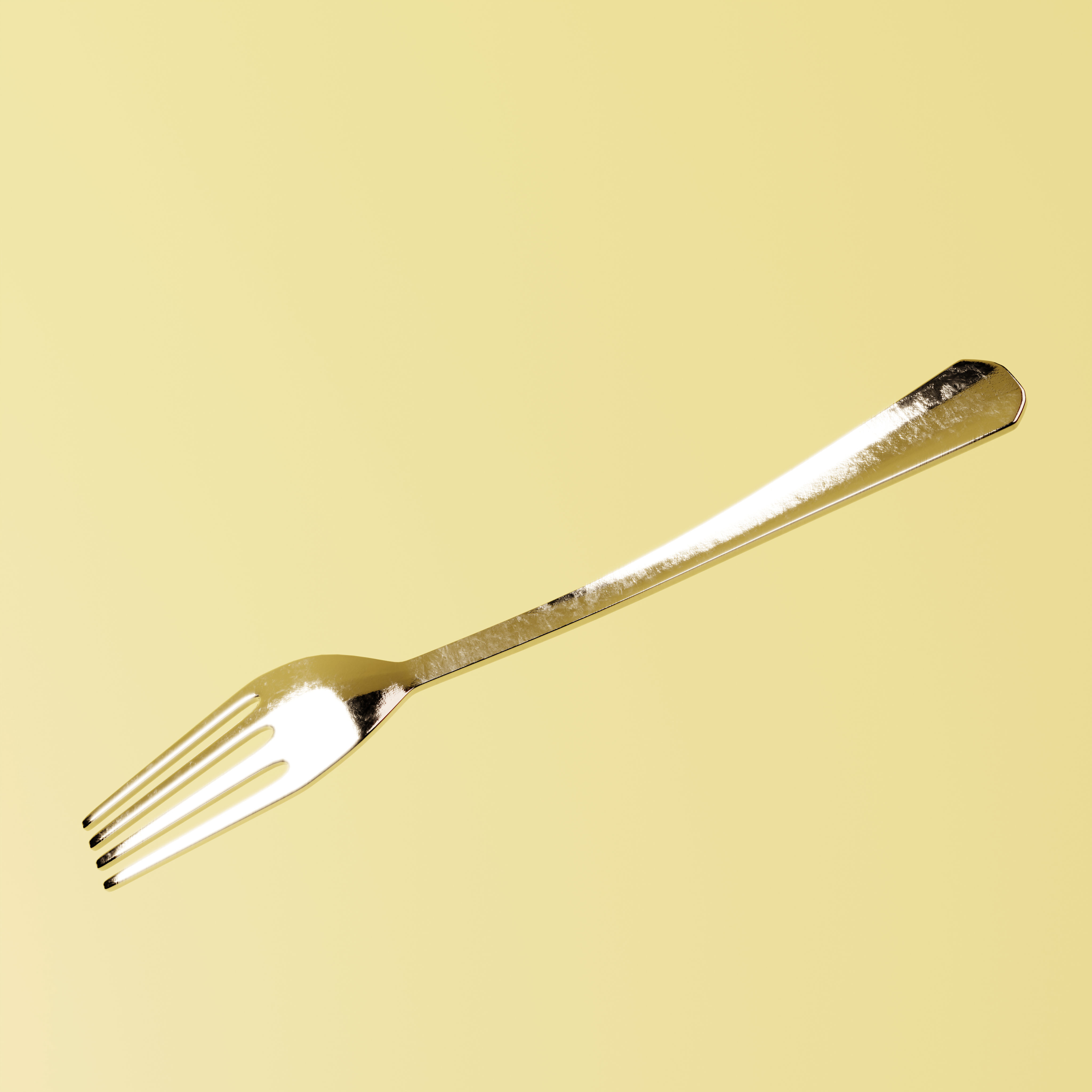 Chocolate Cake with Plate and Fork Free 3D model_4