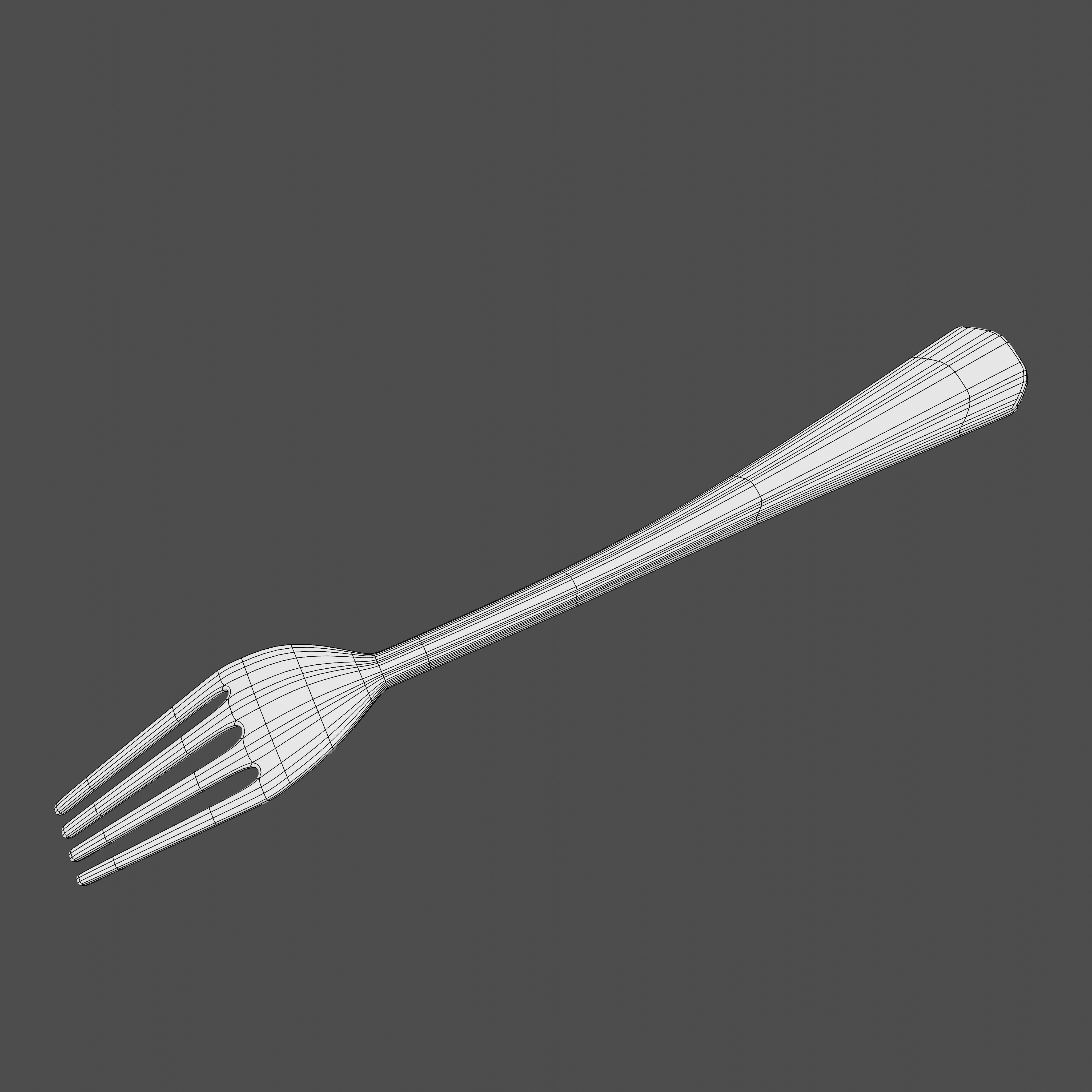 Chocolate Cake with Plate and Fork Free 3D model_11