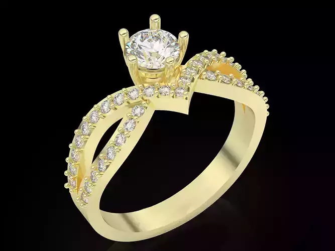 Solitaire ring Engagement Ring Silver Gold