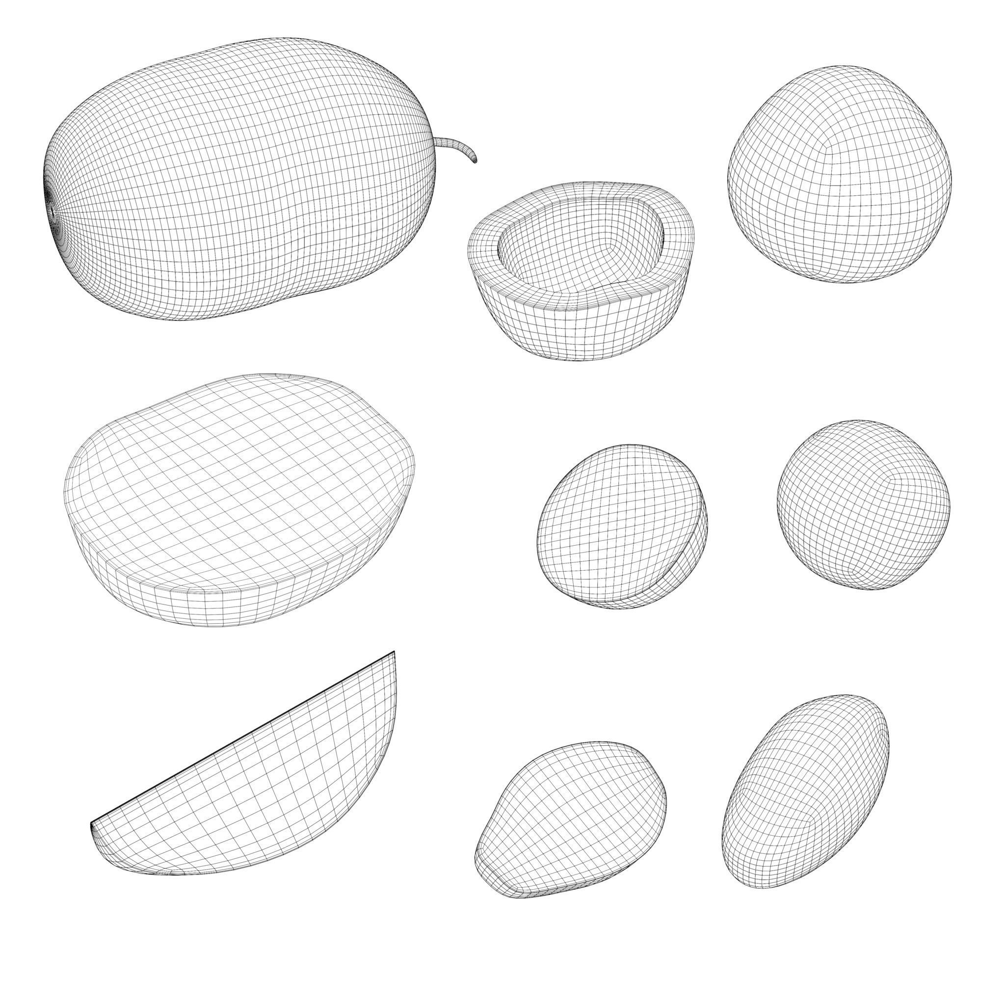 Fruits and berries set 1 3D model_2