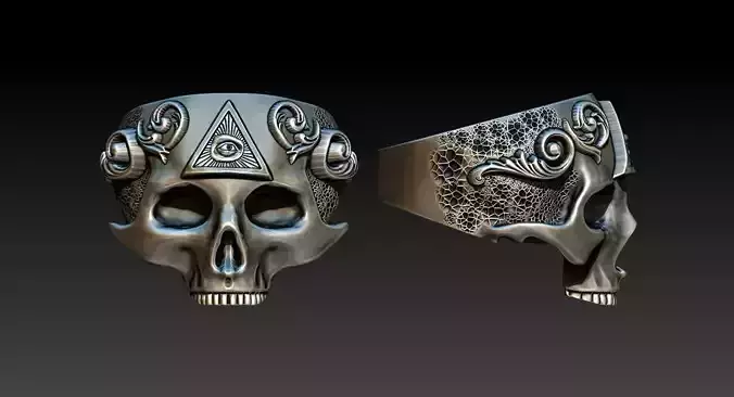 freemason skull ring NO5 3D print model