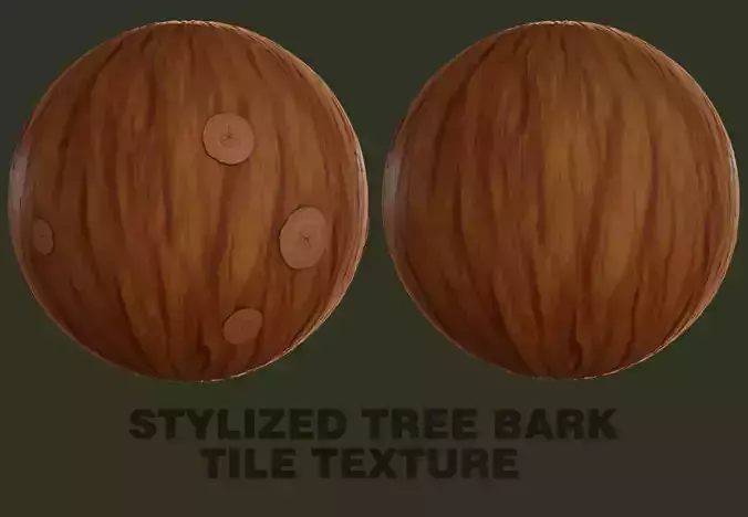 Stylized Seamless PBR Tree Bark Texture Texture