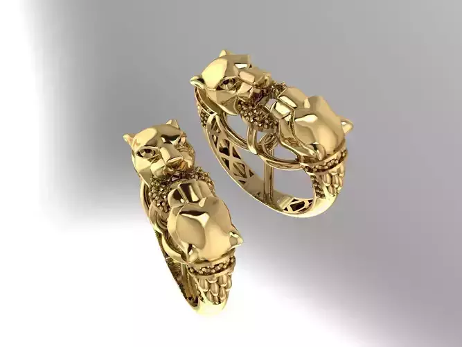 woman ring leopard 009 3D print model