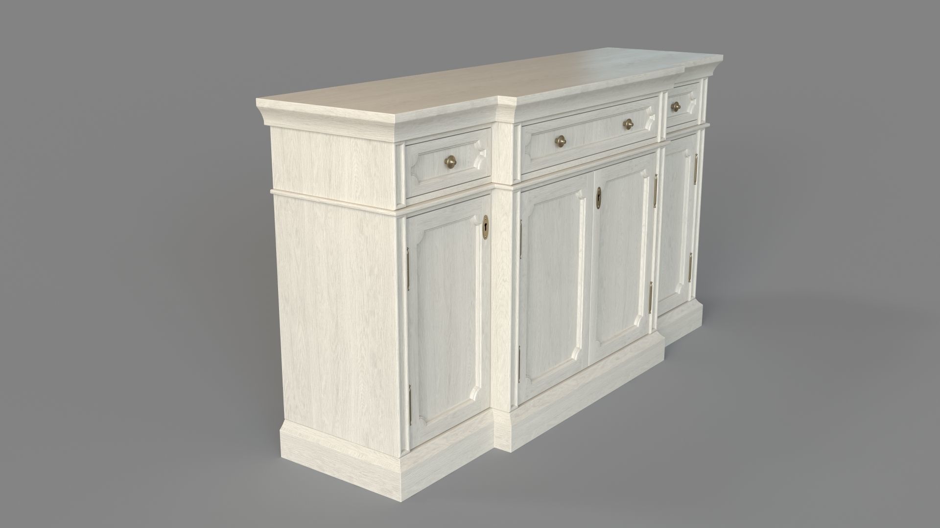 Marcel Console Whitewash 3D model_2