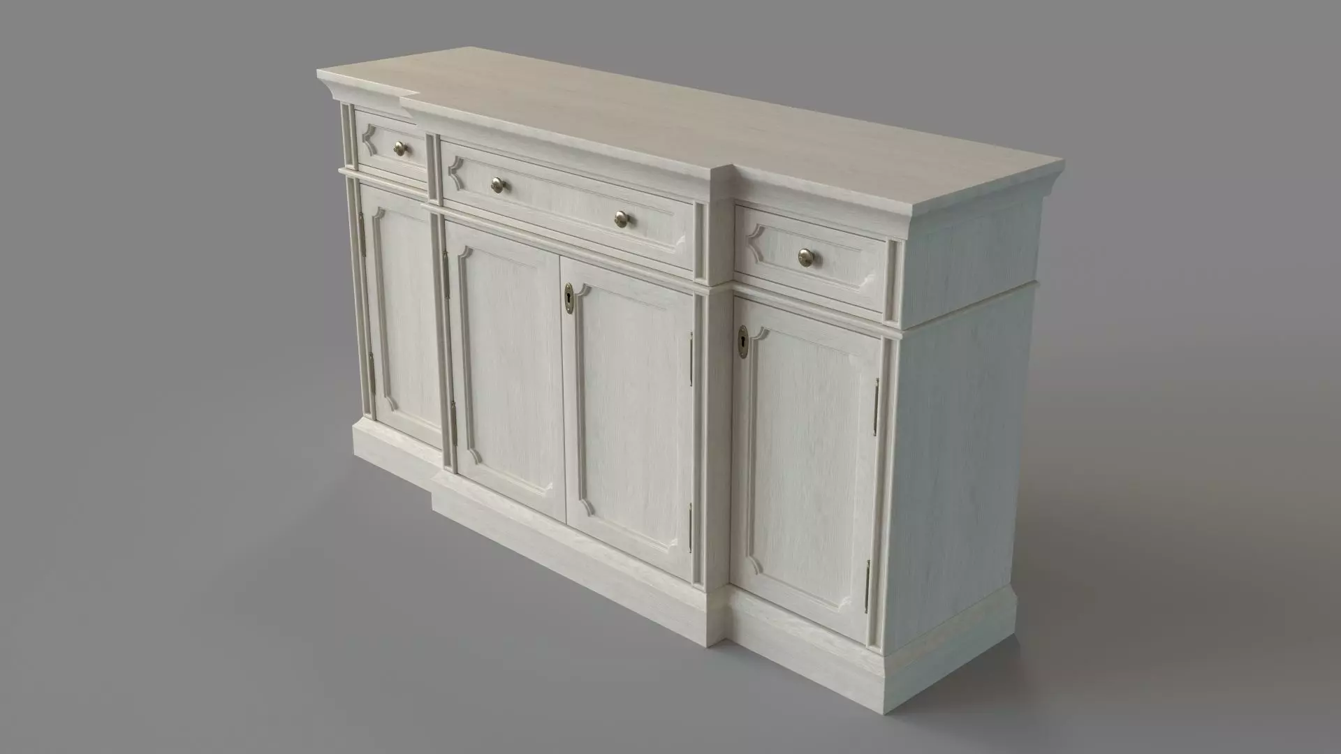 Marcel Console Whitewash 3D model_0