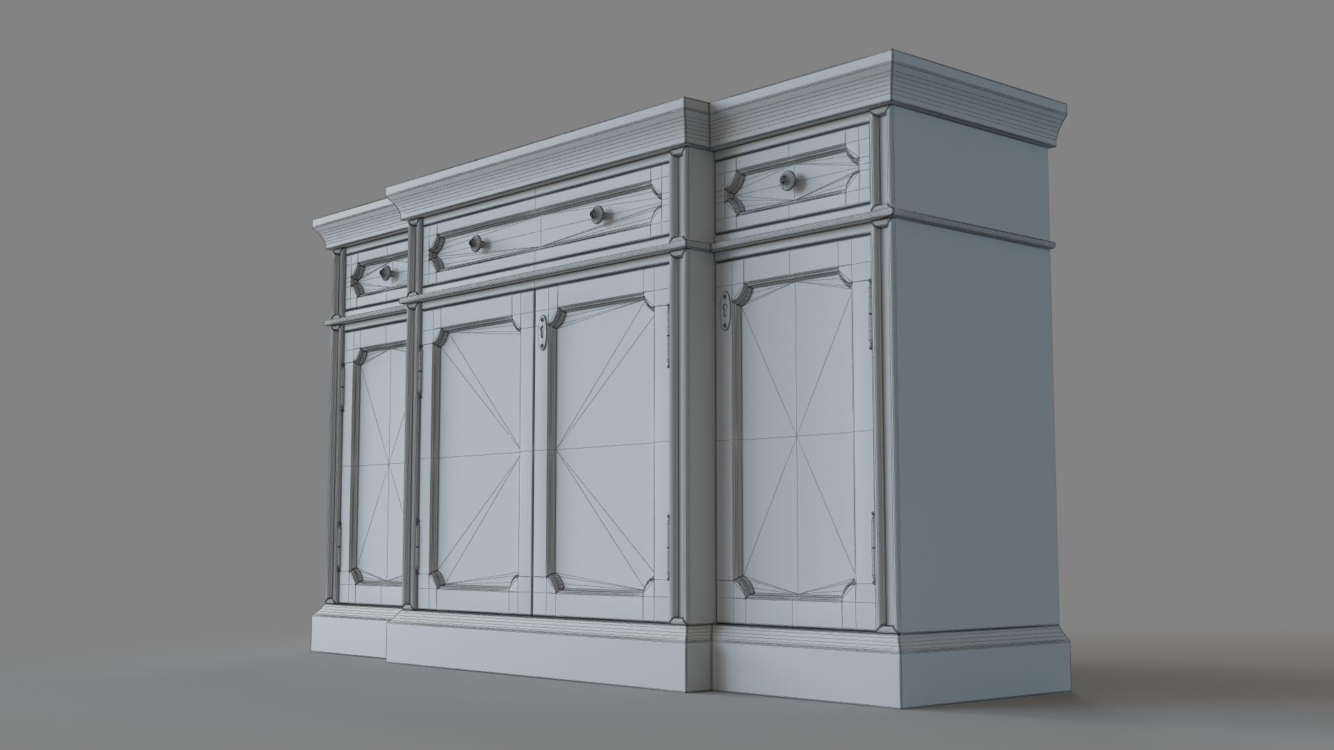 Marcel Console Whitewash 3D model_5