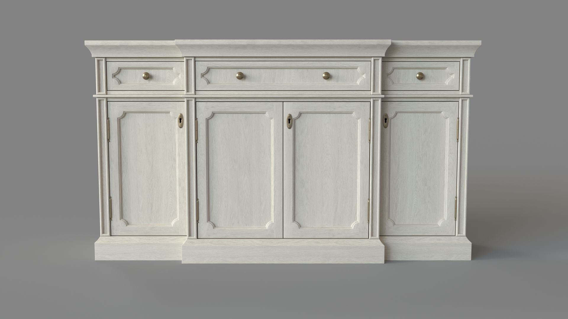 Marcel Console Whitewash 3D model_1