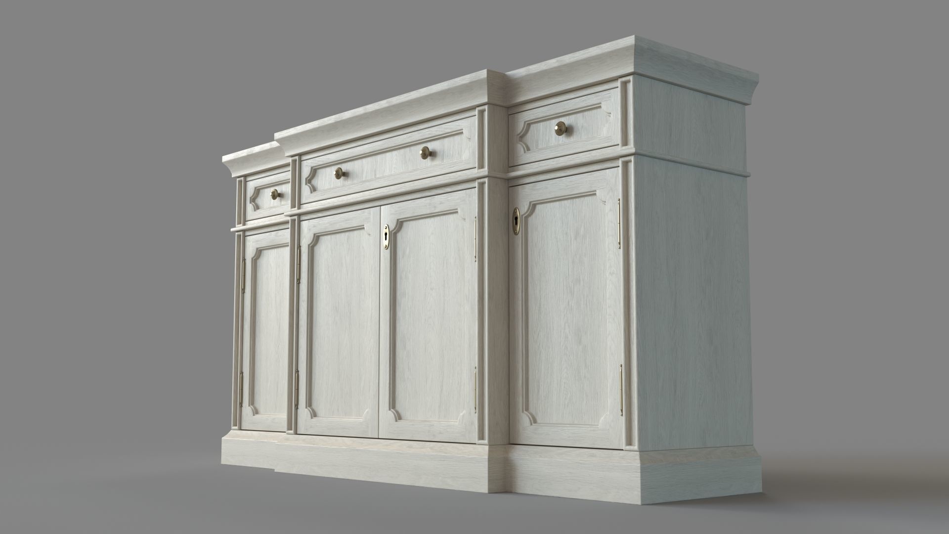 Marcel Console Whitewash 3D model_4