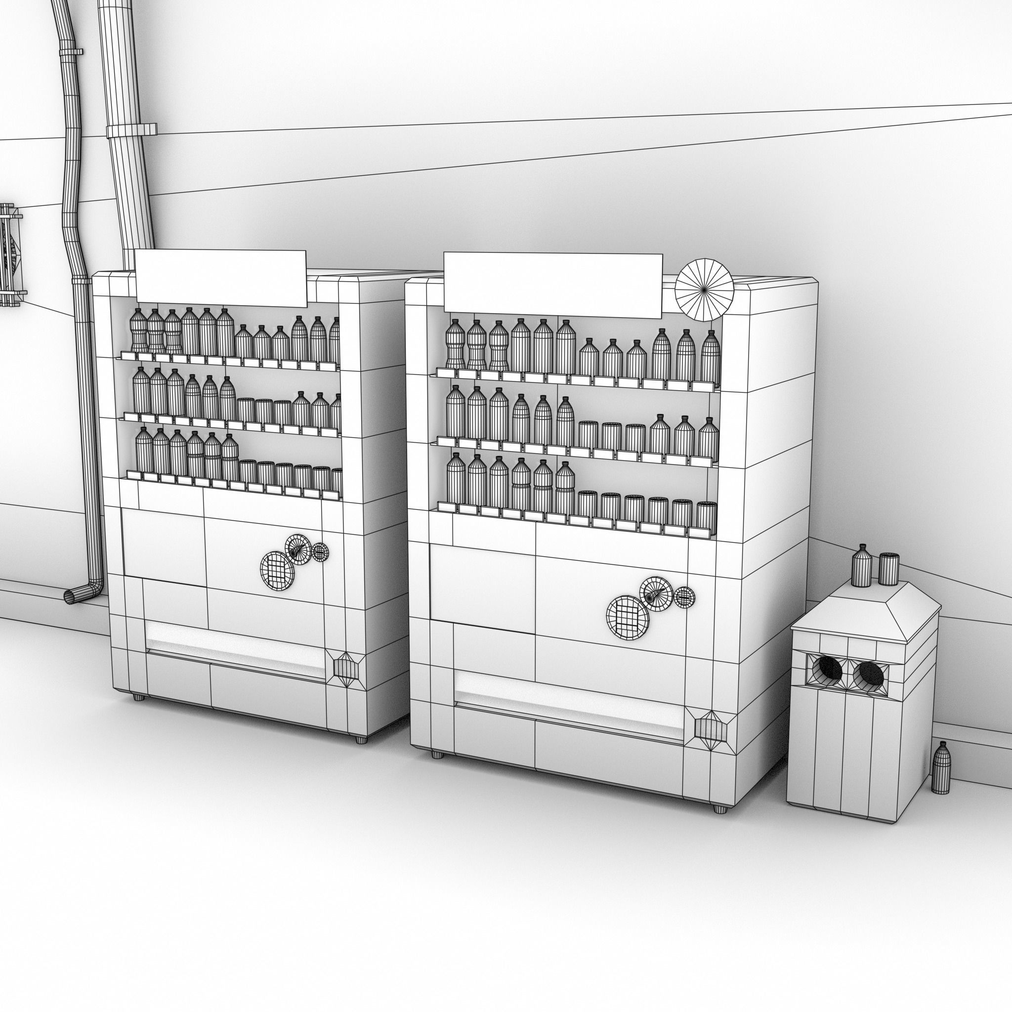 Izakaya asian style shop on side of street Low-poly 3D model_22