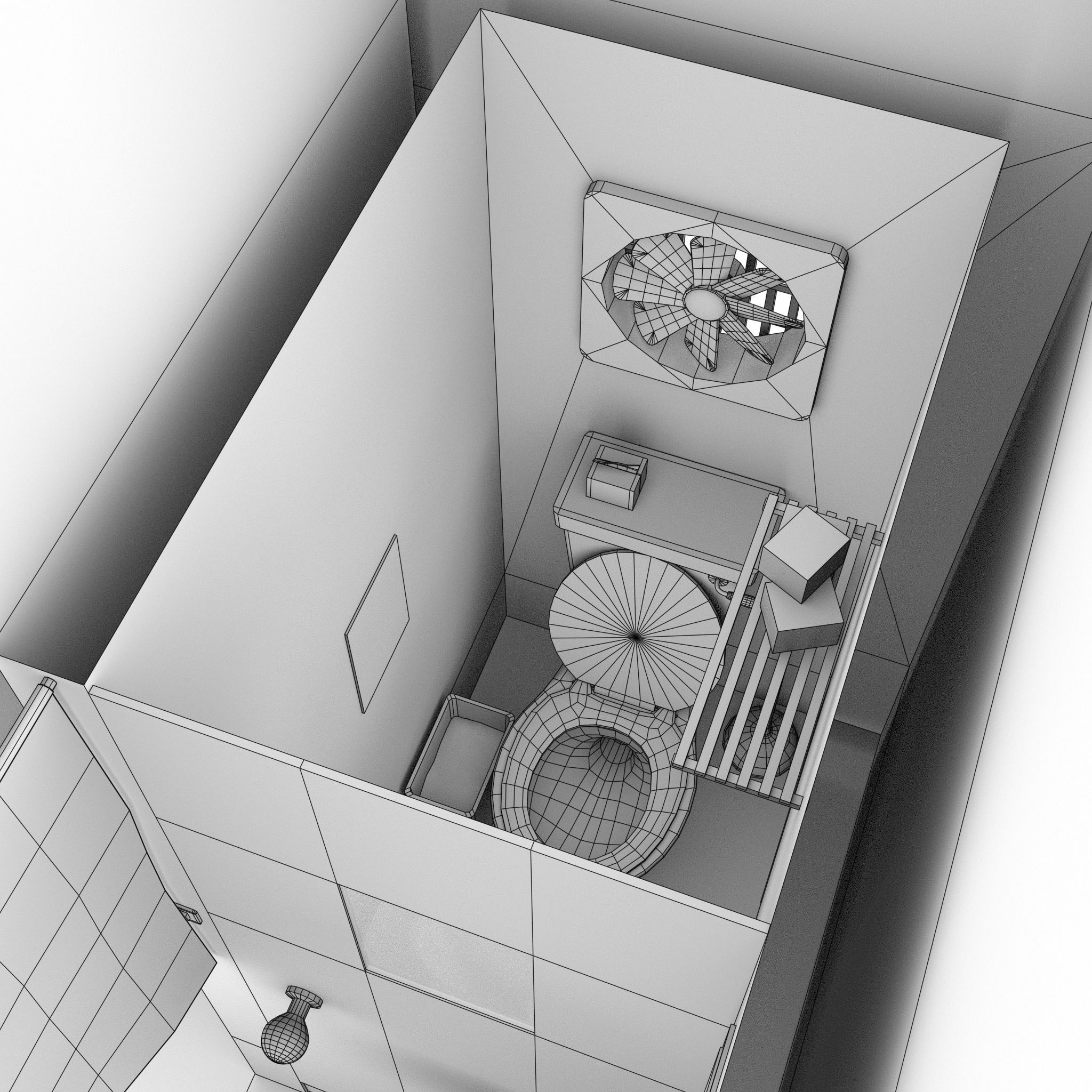 Izakaya asian style shop on side of street Low-poly 3D model_17