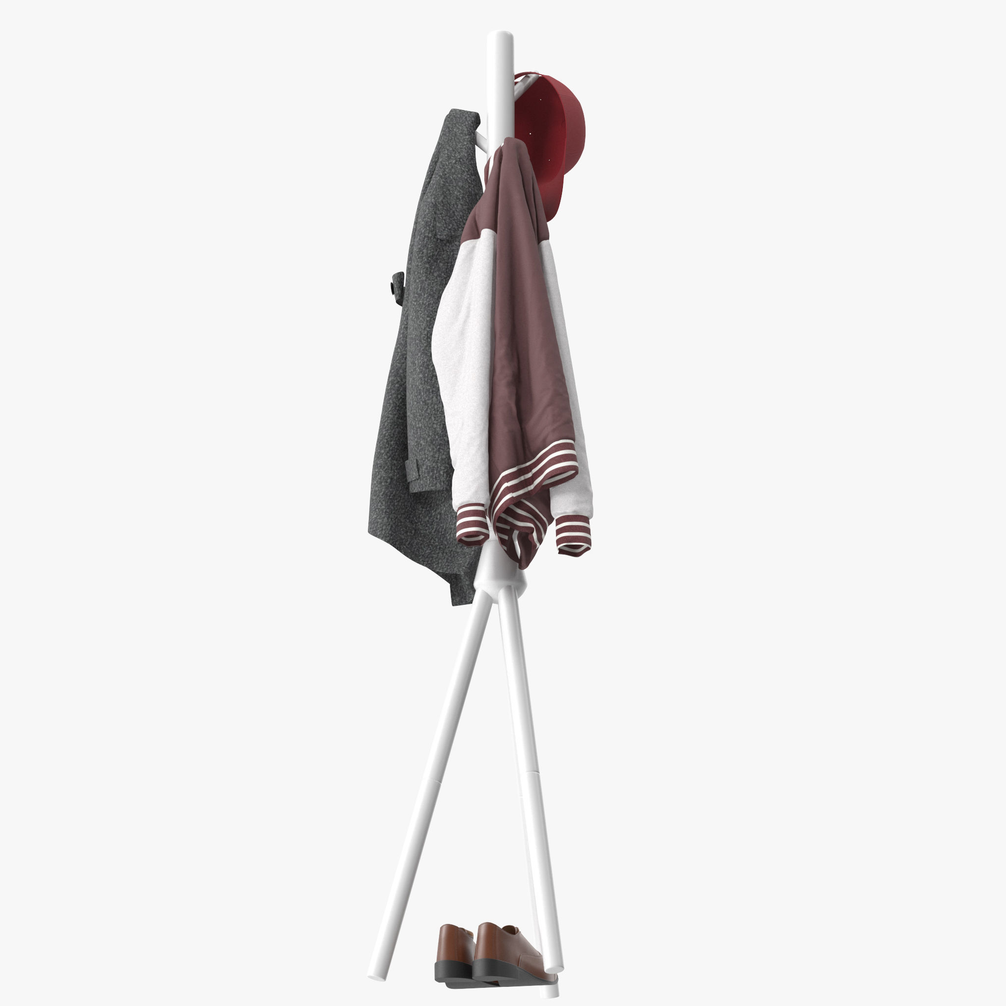 Coat Rack Stand with 7 Hooks 3D model_8