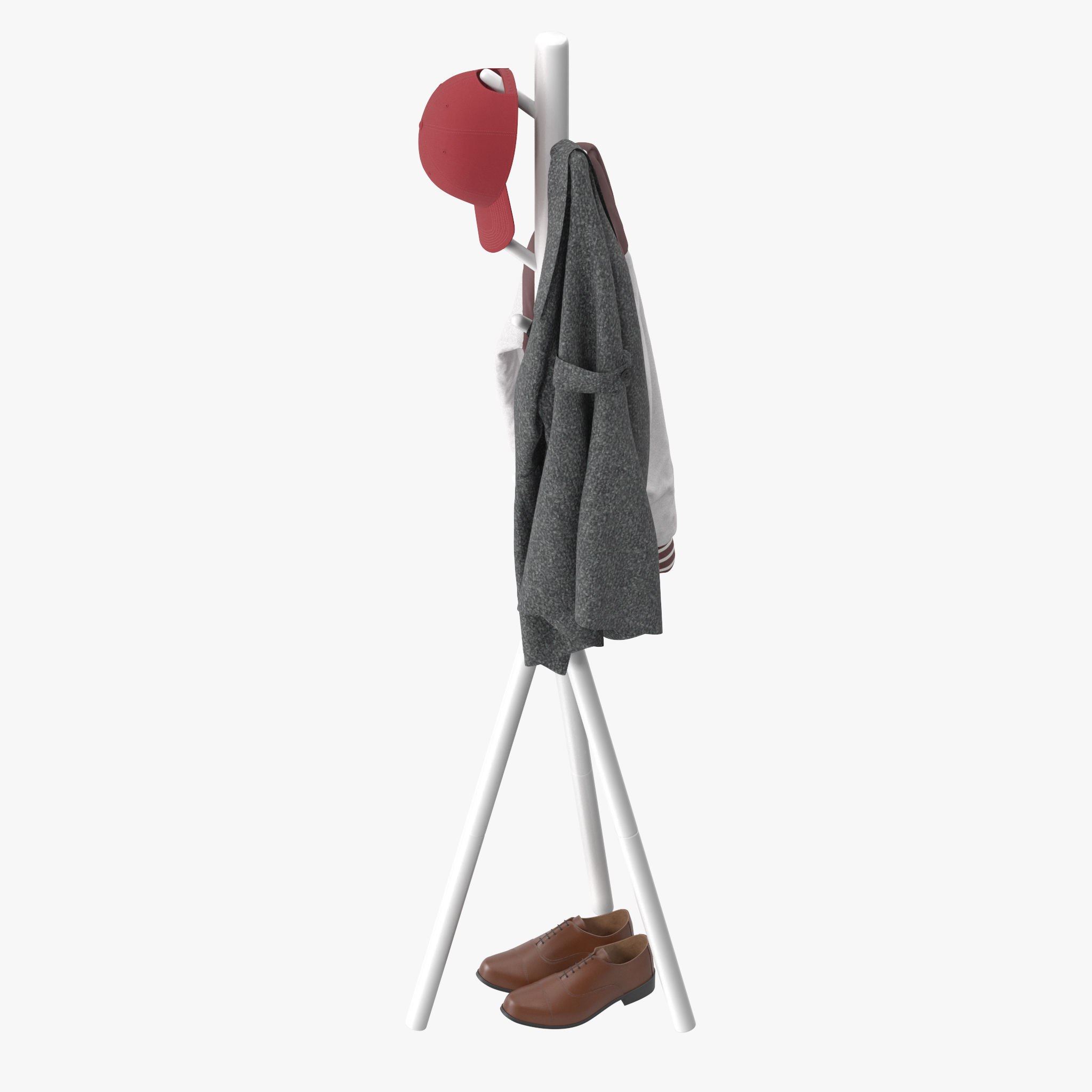 Coat Rack Stand with 7 Hooks 3D model_15