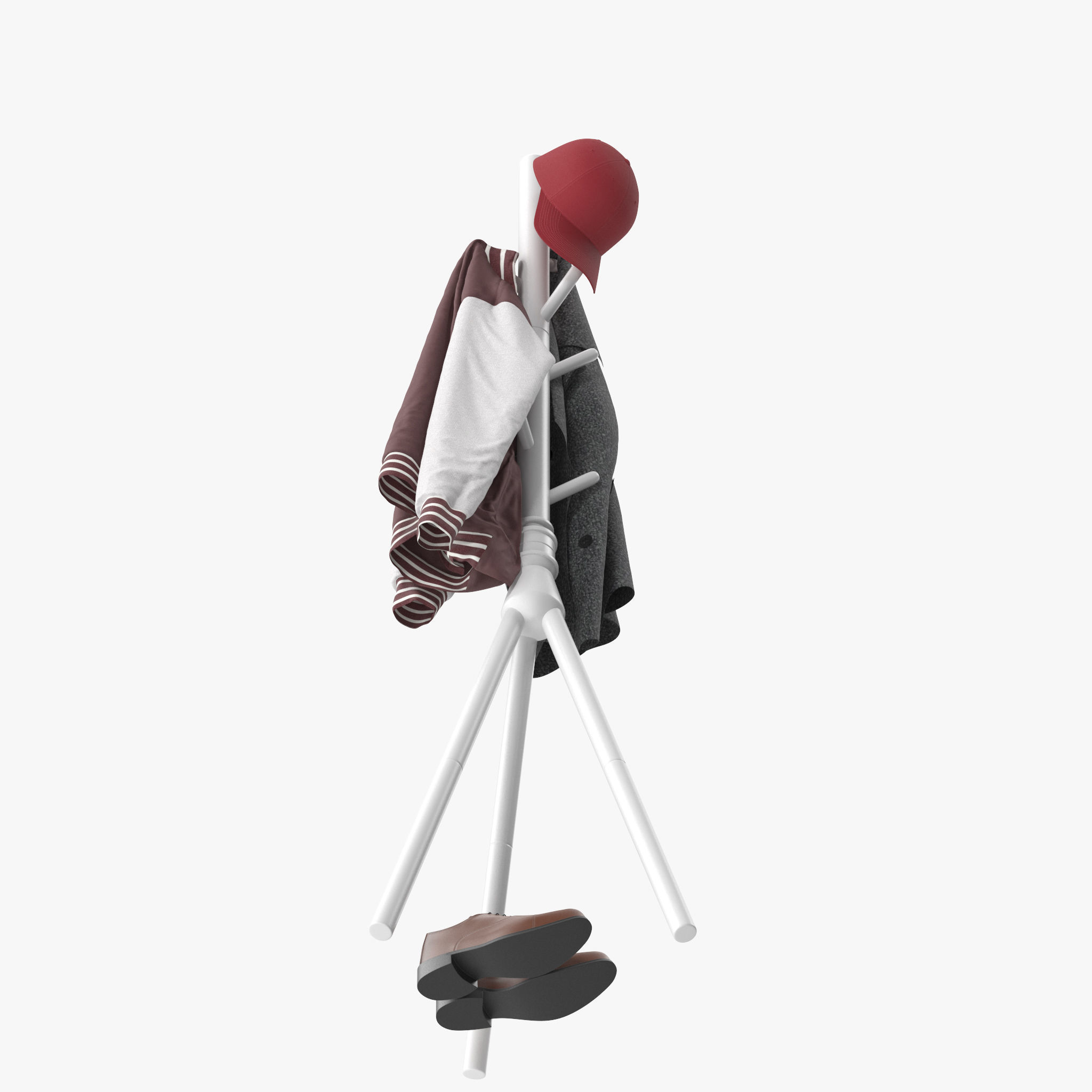 Coat Rack Stand with 7 Hooks 3D model_14
