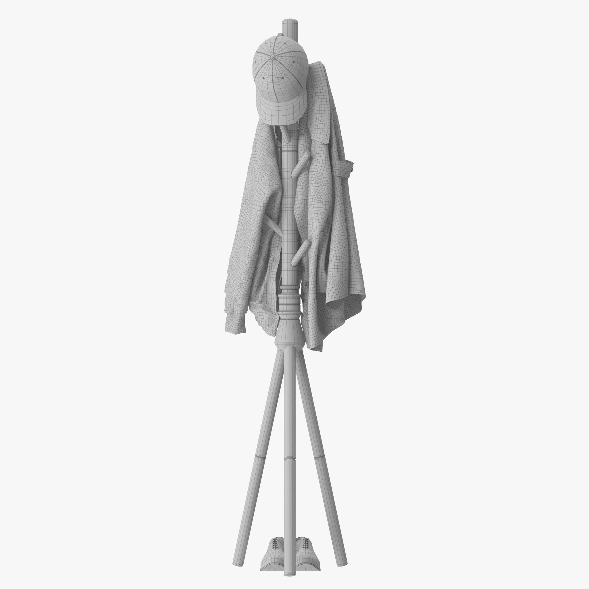 Coat Rack Stand with 7 Hooks 3D model_17