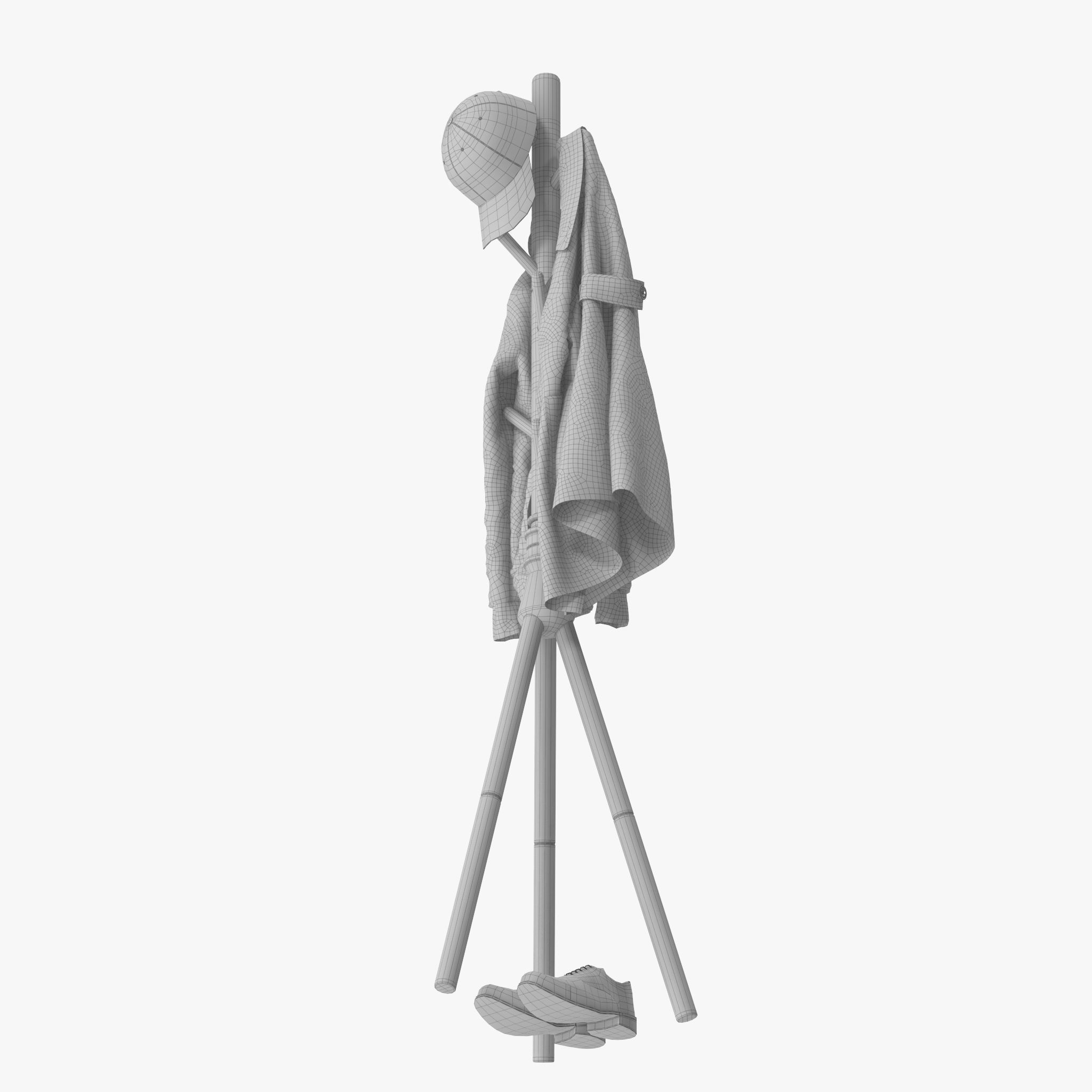 Coat Rack Stand with 7 Hooks 3D model_18