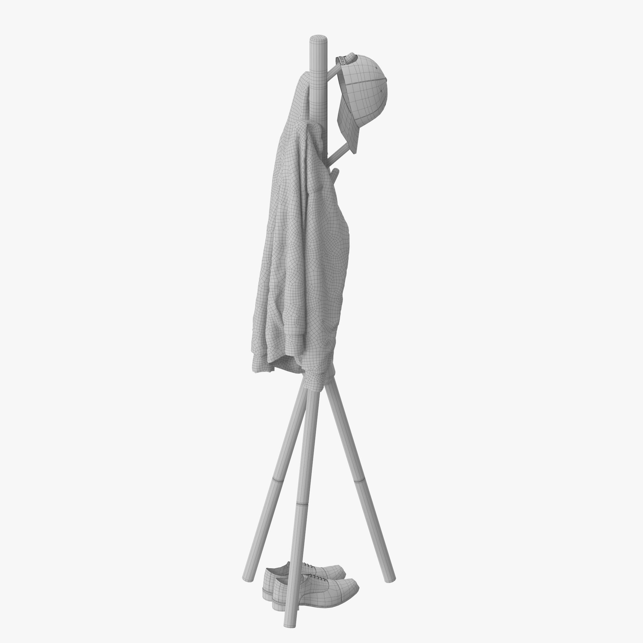 Coat Rack Stand with 7 Hooks 3D model_19