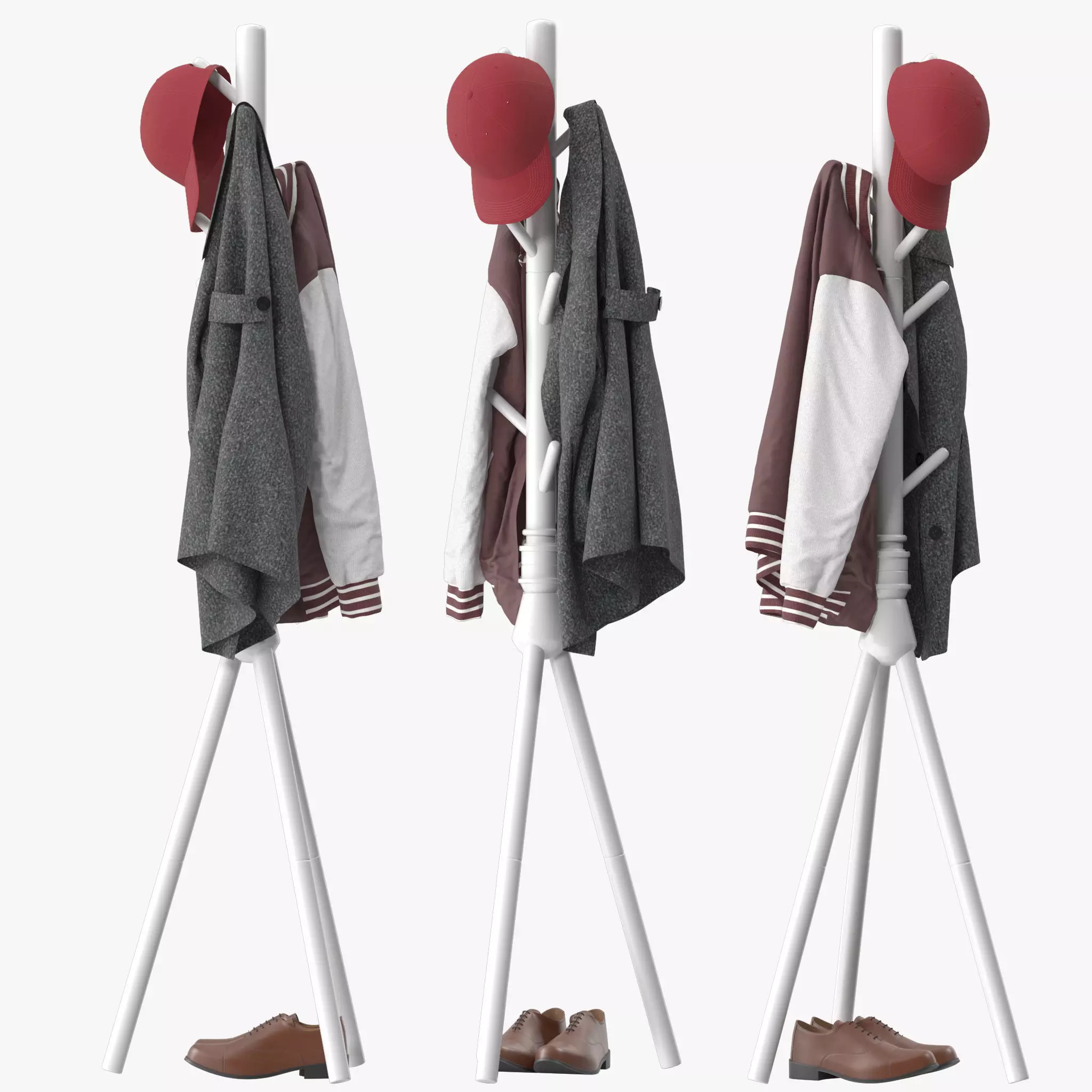 Coat Rack Stand with 7 Hooks 3D model_0