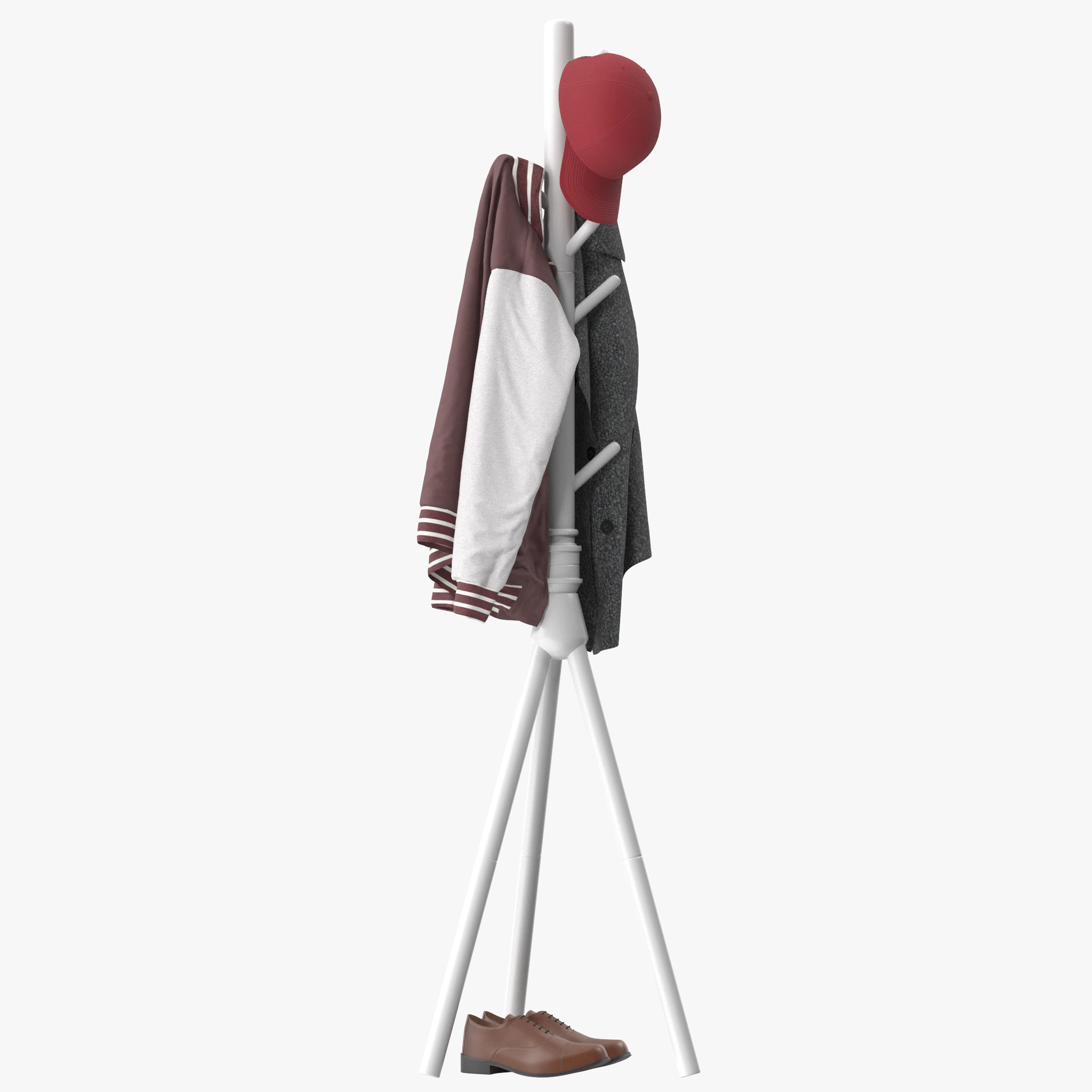 Coat Rack Stand with 7 Hooks 3D model_5