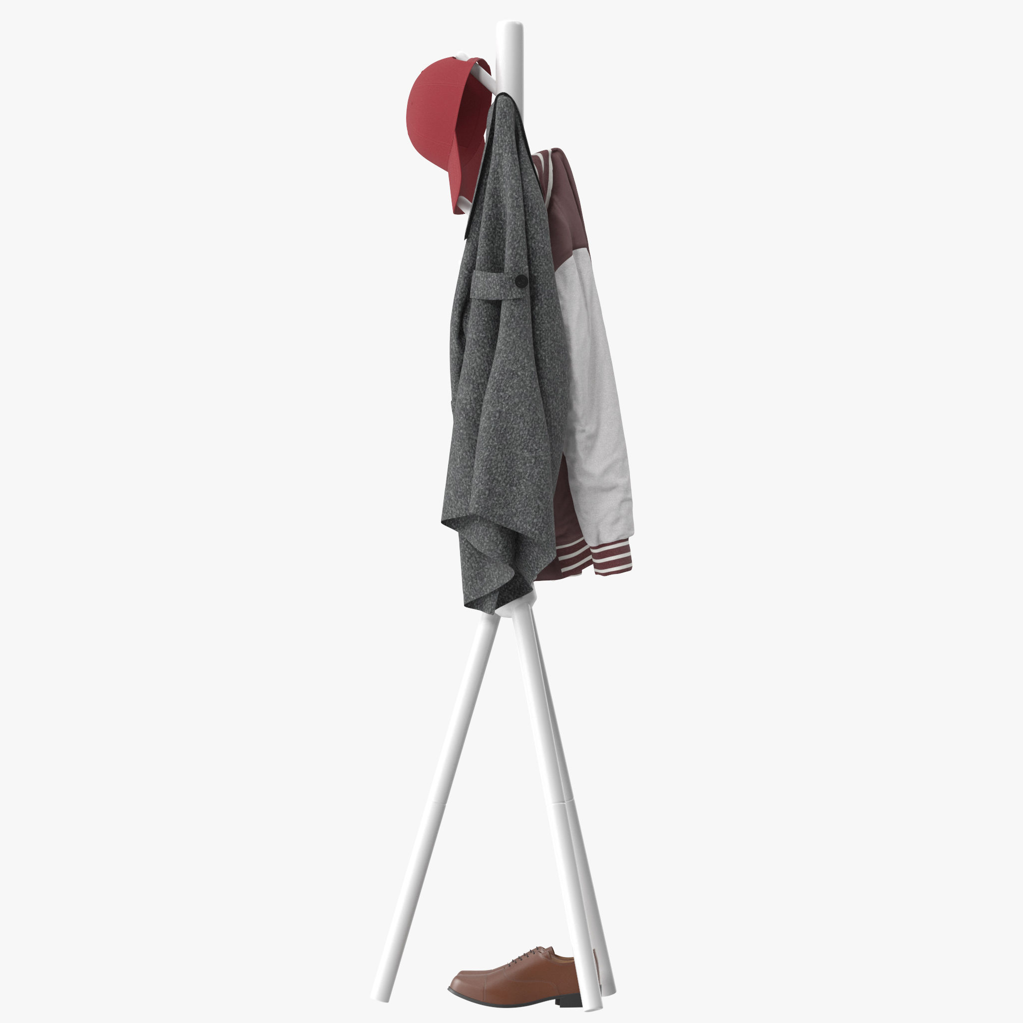 Coat Rack Stand with 7 Hooks 3D model_6