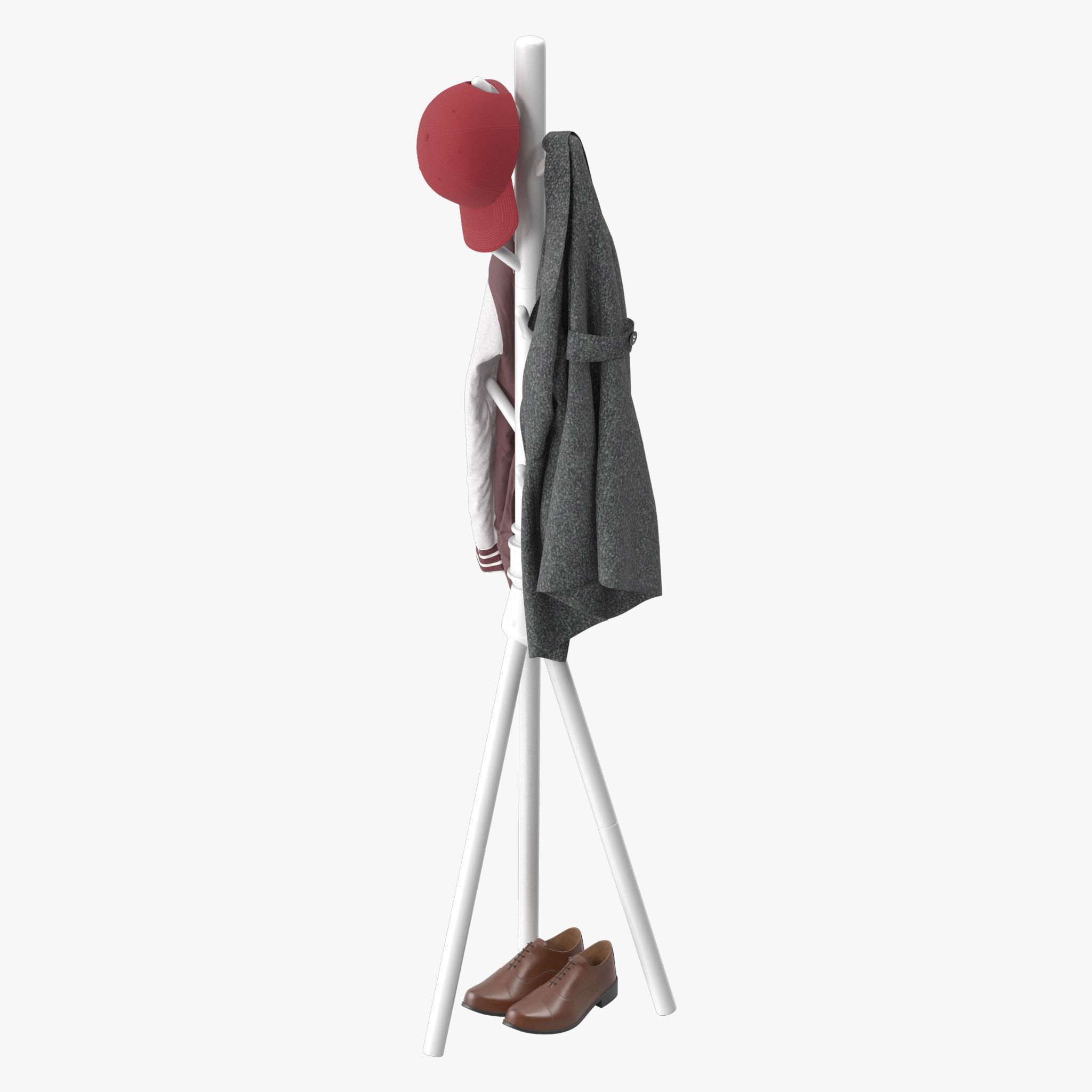 Coat Rack Stand with 7 Hooks 3D model_9