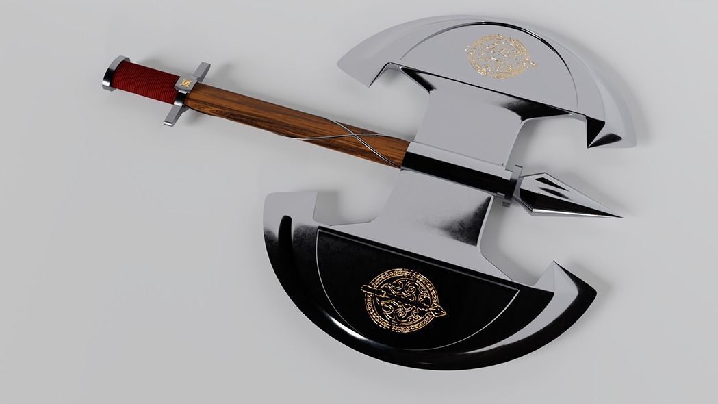 Warrior Axe 3D model_3